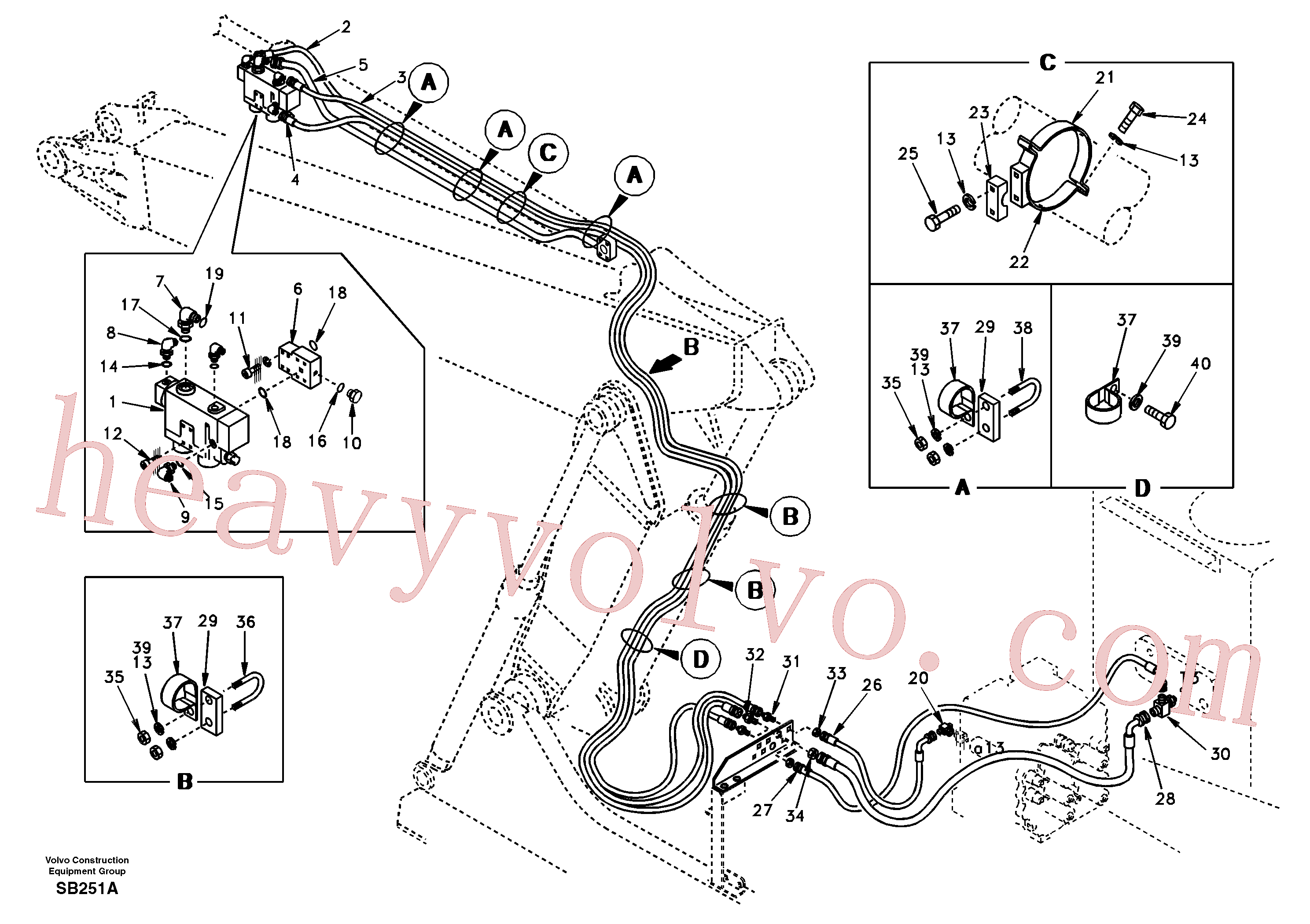 SA9391-10342 for Volvo Working hydraulic, dipper arm rupture and adjustable boom(SB251A assembly)