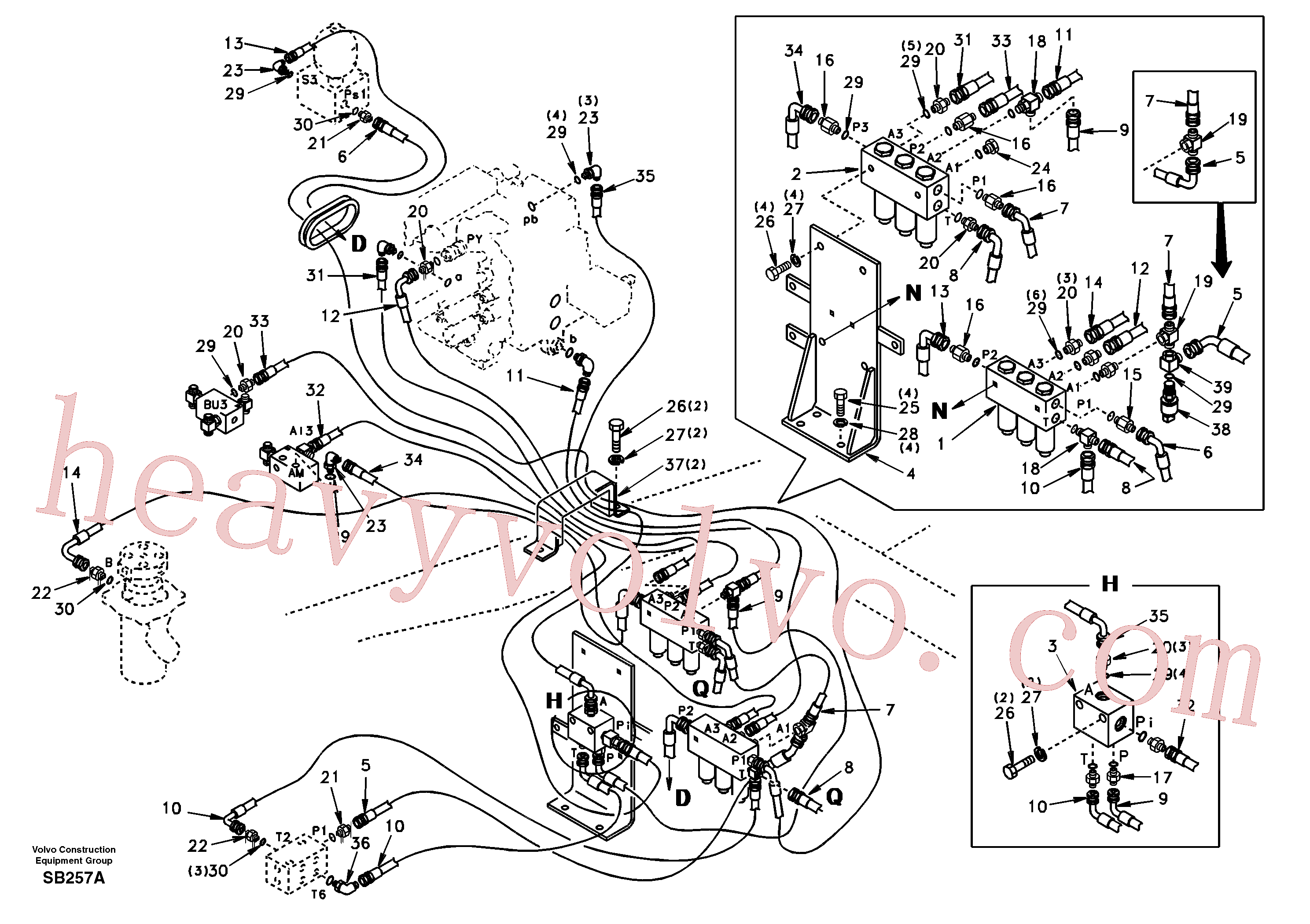 SA1148-00040 for Volvo Servo system, control valve to solenoid valve(SB257A assembly)