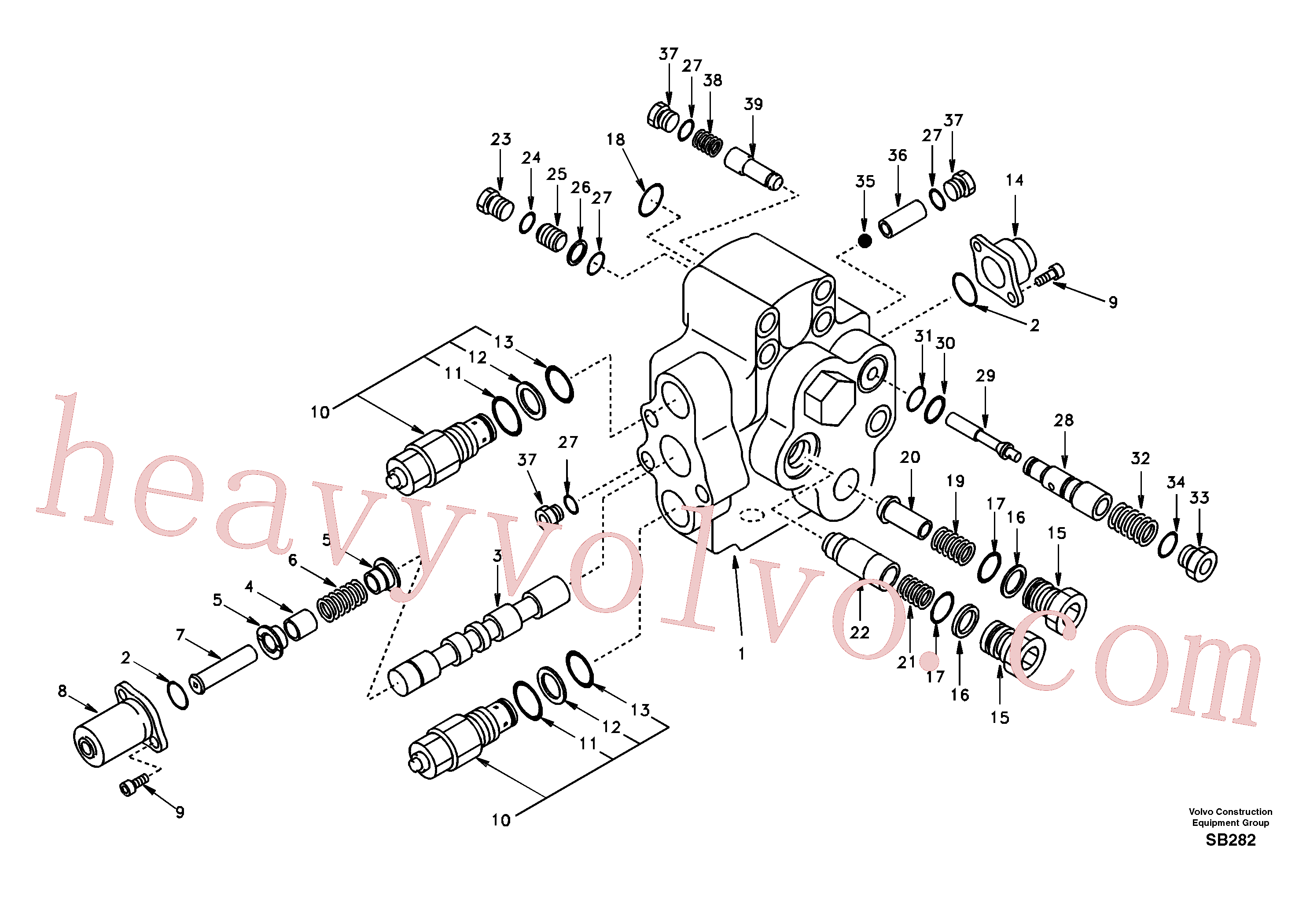 SA8230-11690 for Volvo Working hydraulic, adjustable boom control valve(SB282 assembly)