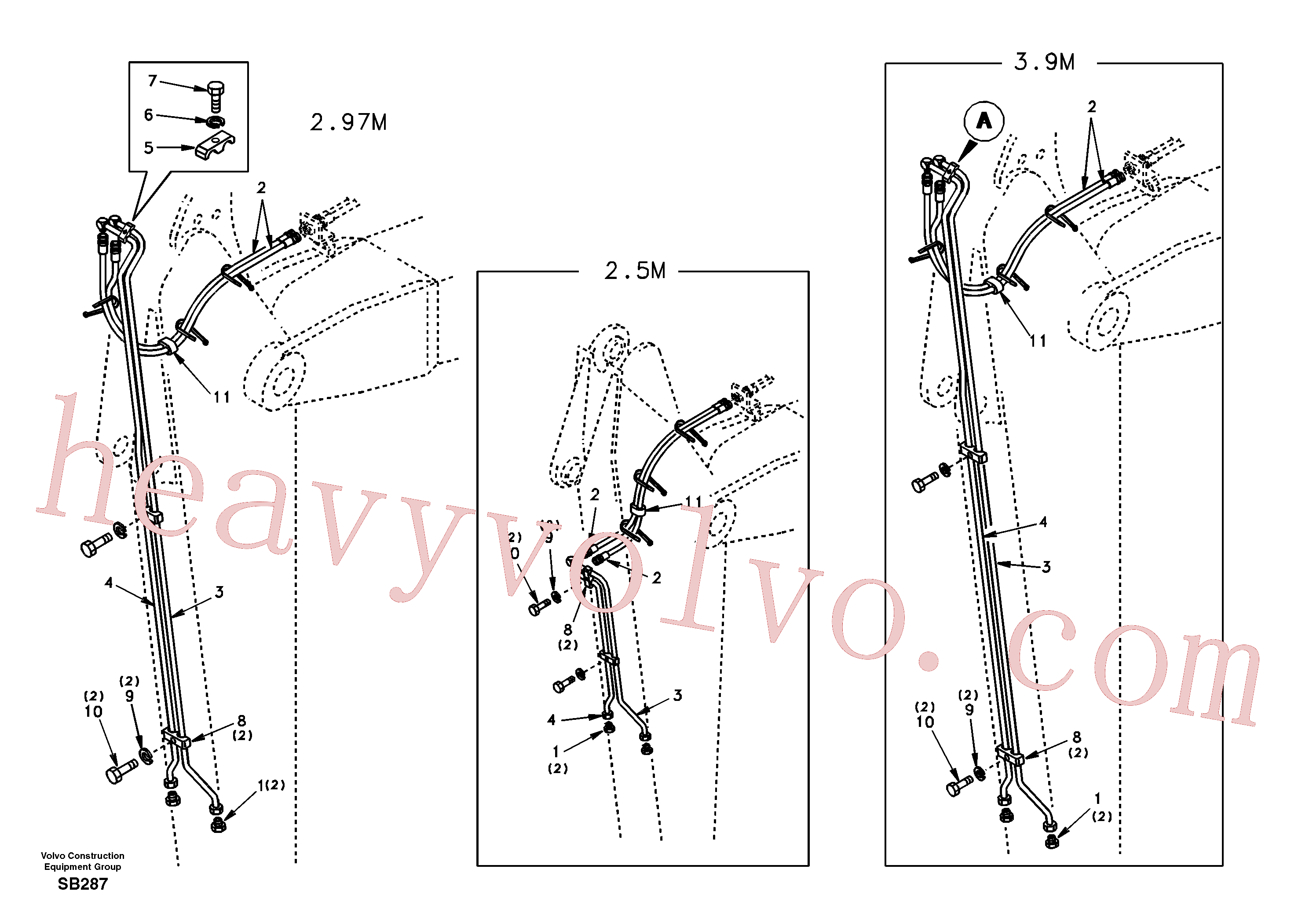 SA1174-58220 for Volvo Rotator hydraulic, dipper arm(SB287 assembly)