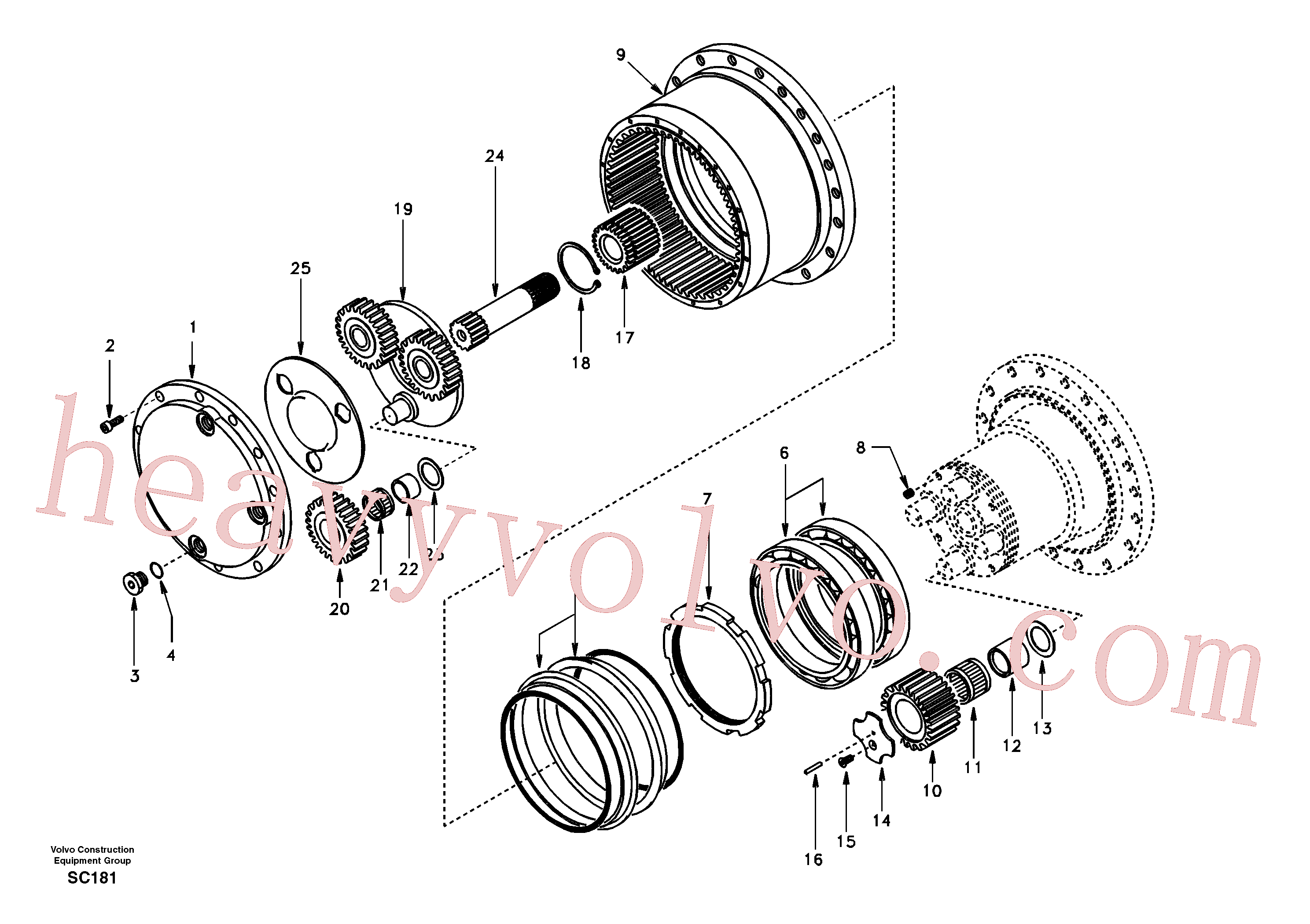 SA8230-32460 for Volvo Travel gearbox(SC181 assembly)