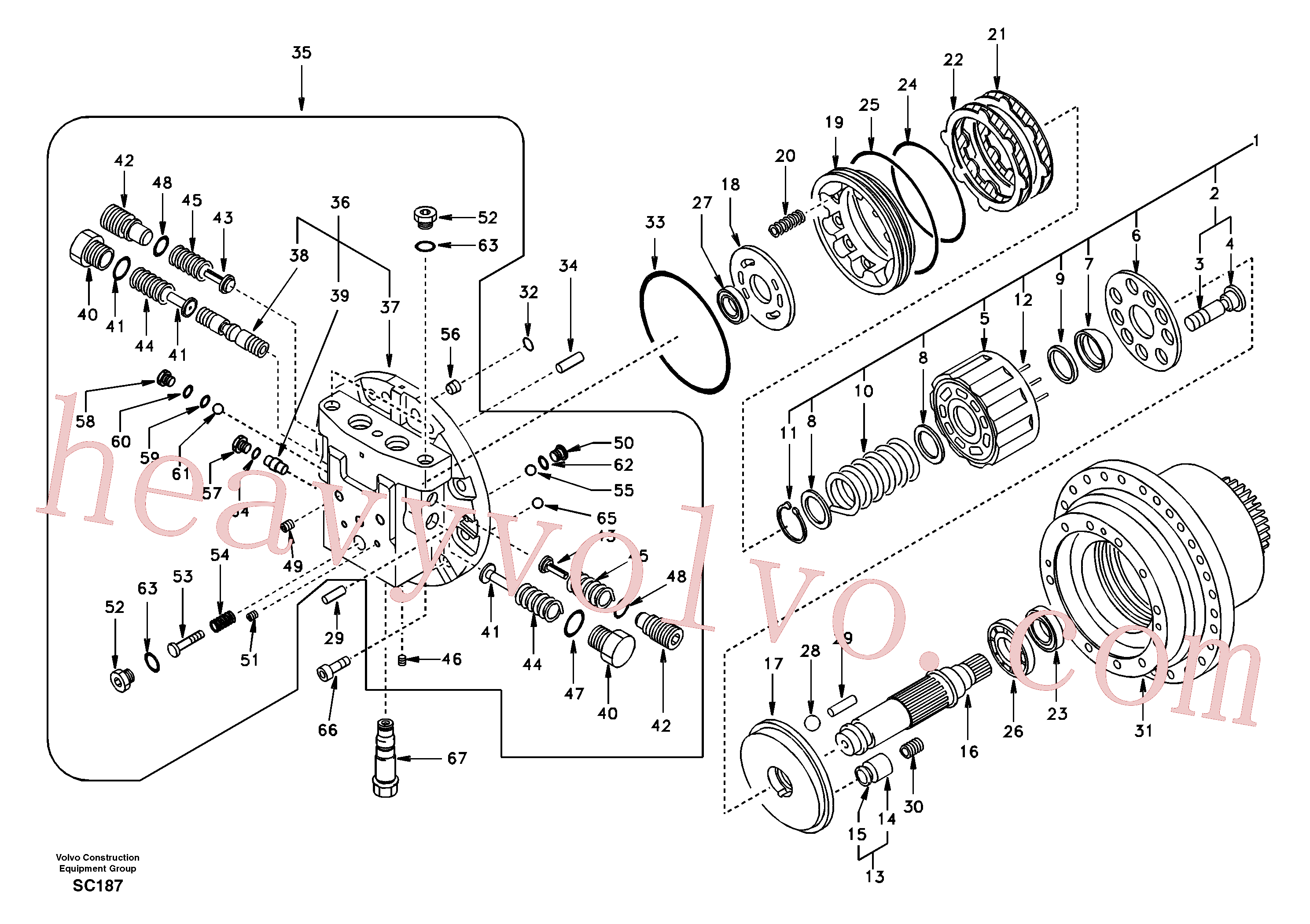 VOE990551 for Volvo Travel motor(SC187 assembly)