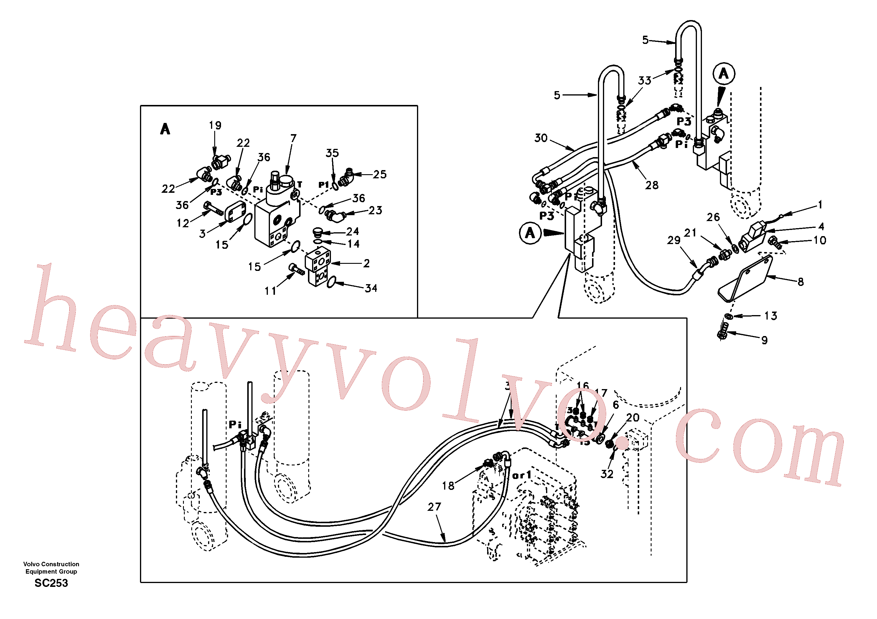 SA1174-51082 for Volvo Working hydraulic, boom rupture(SC253 assembly)