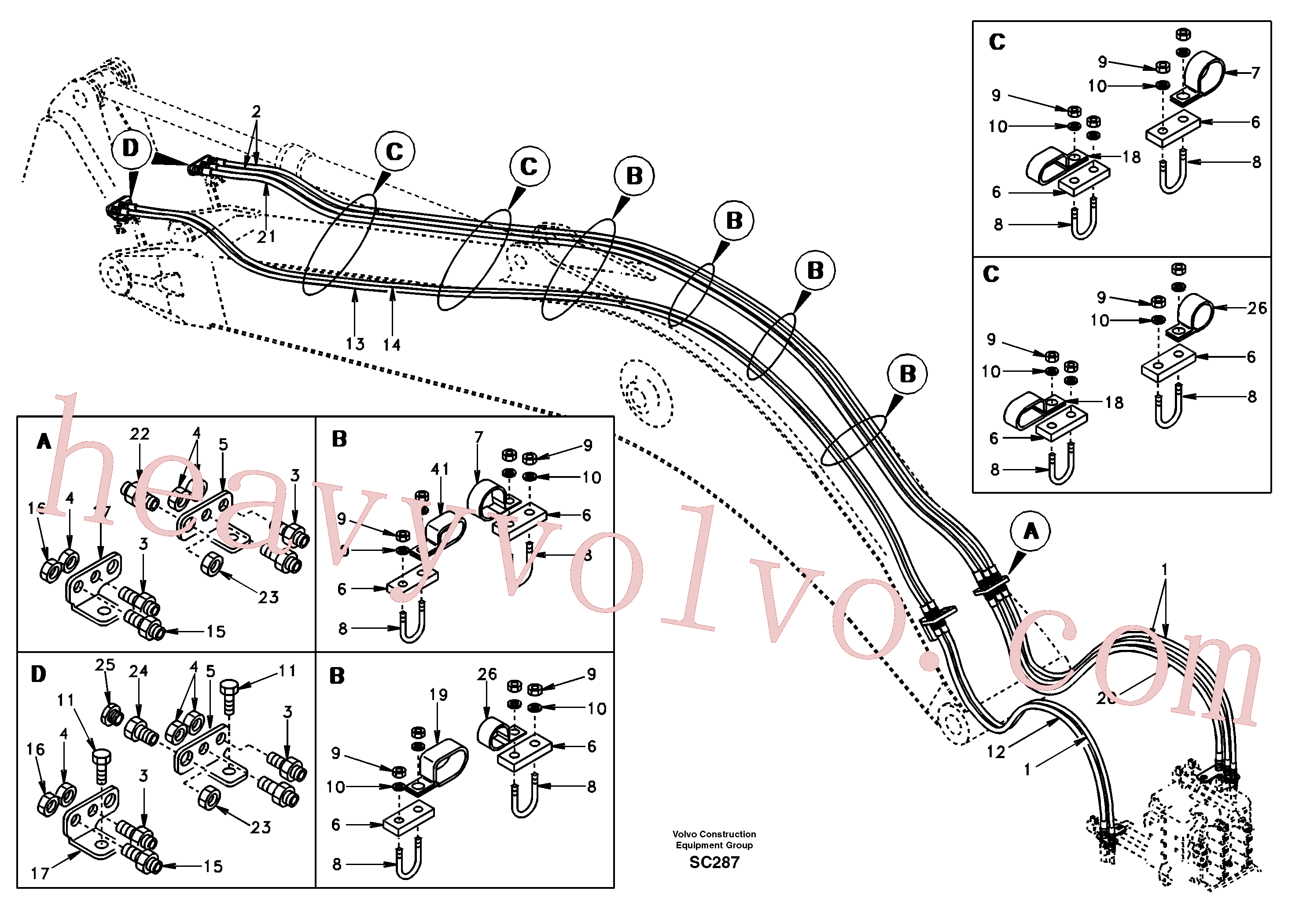 SA9451-04229 for Volvo Quickfit and rotator hydraulic boom(SC287 assembly)