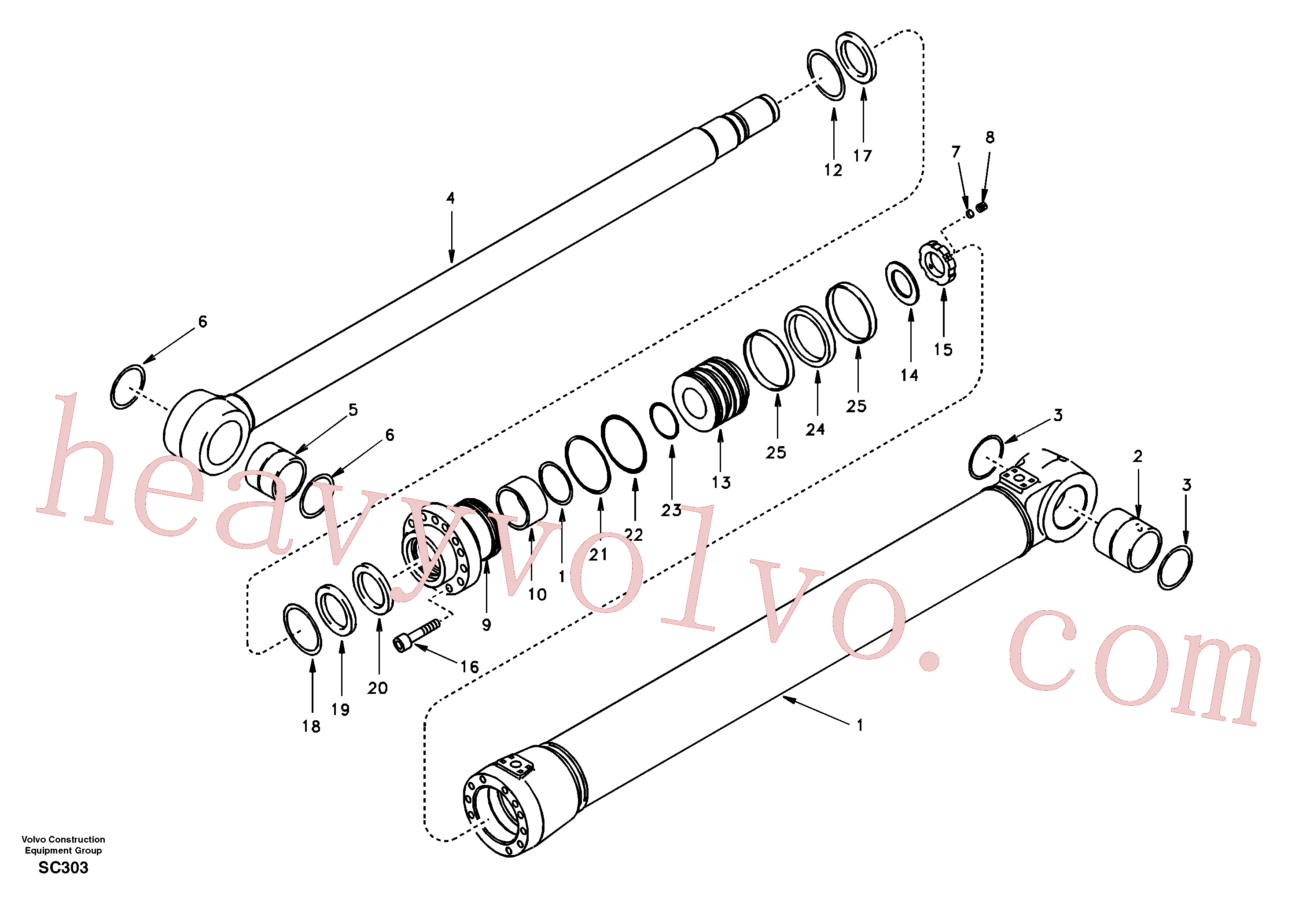 SA9562-11600 for Volvo Boom cylinder 2nd boom(SC303 assembly)