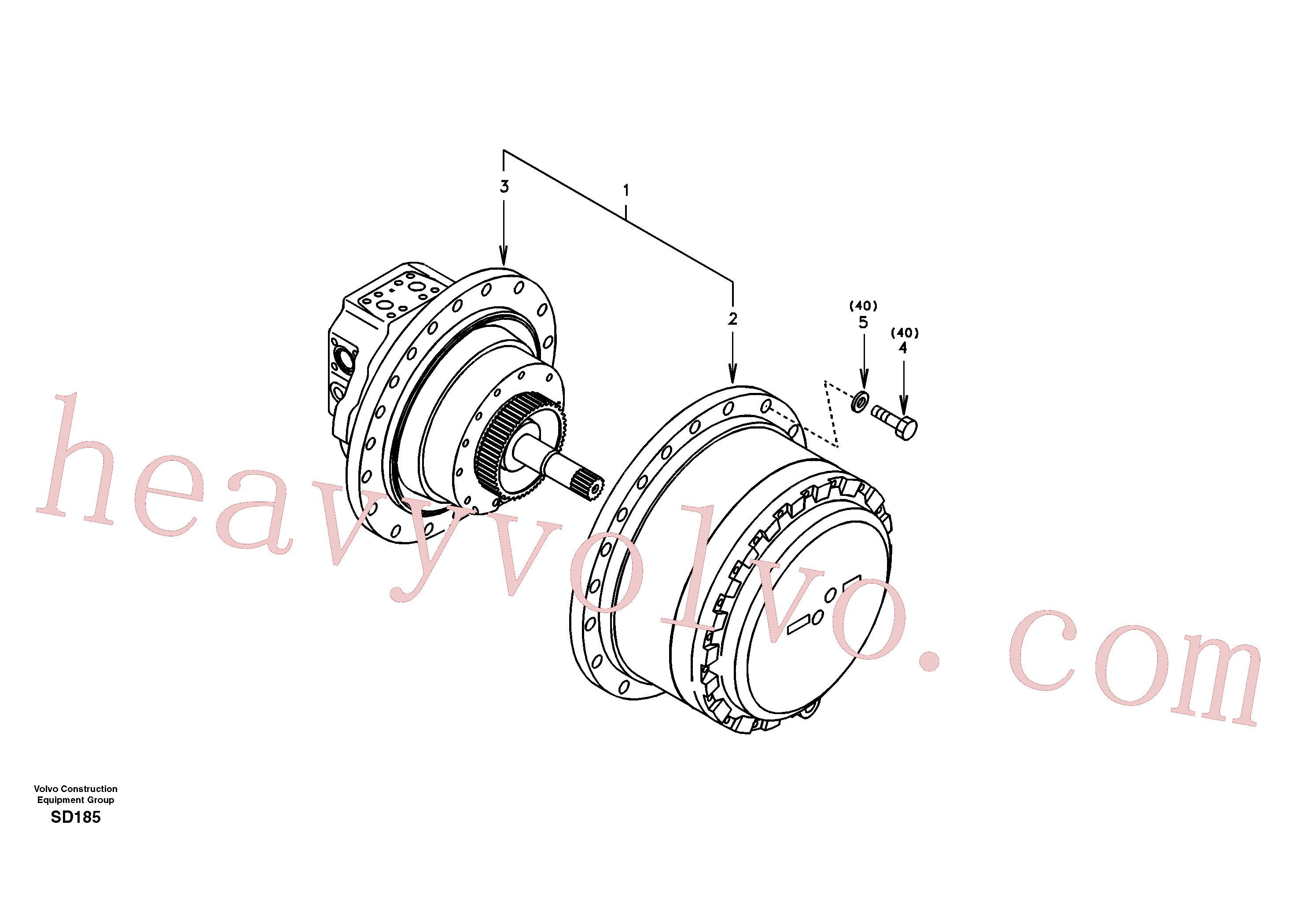 SA9011-22014 for Volvo Travel motor with mounting parts(SD185 assembly)