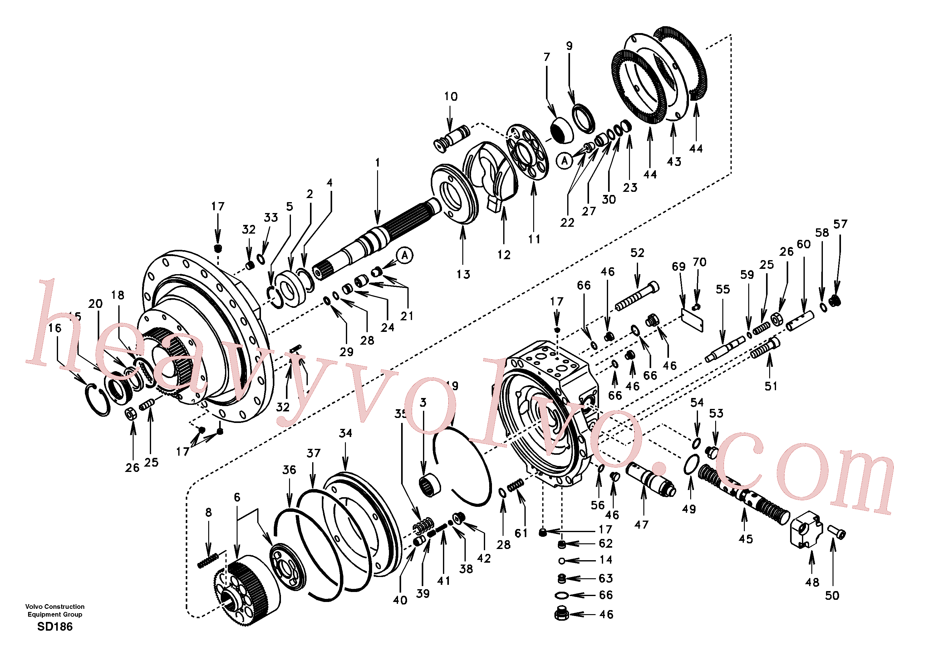 SA7242-10210 for Volvo Travel motor(SD186 assembly)