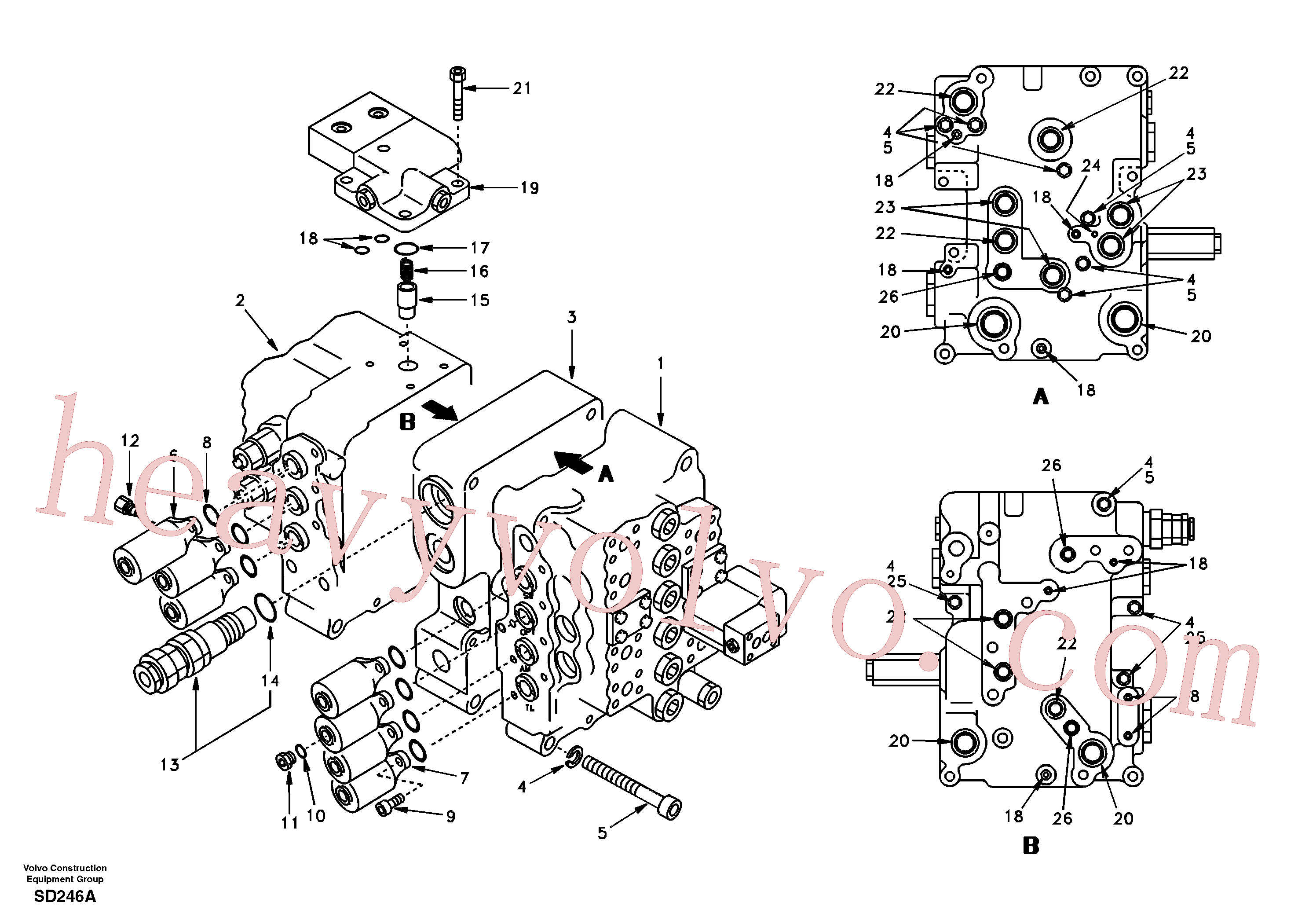 SA8230-00590 for Volvo Control valve with fitting parts.(SD246A assembly)