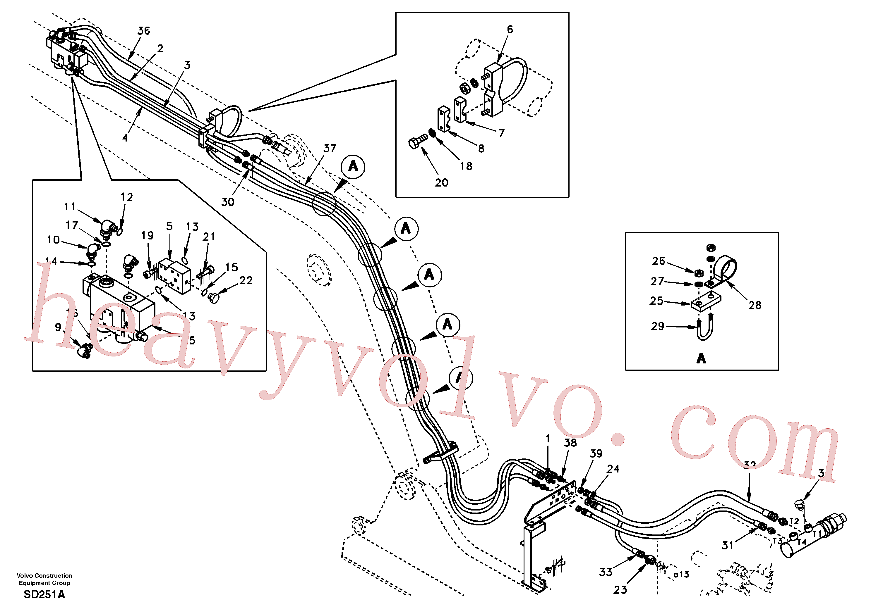 SA1174-52520 for Volvo Working hydraulic, dipper arm rupture(SD251A assembly)