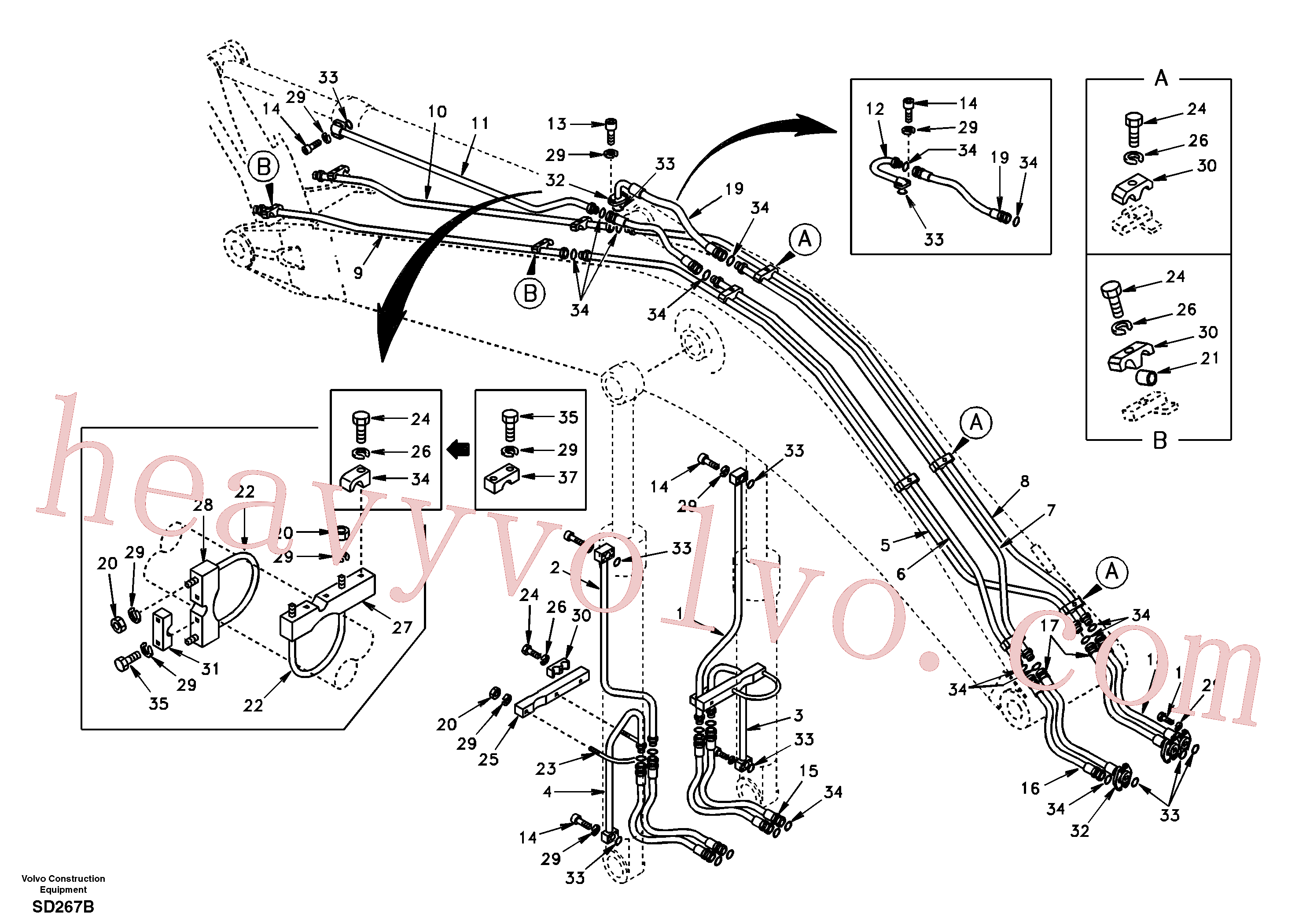 SA9406-06617 for Volvo Working hydraulic, boom(SD267B assembly)