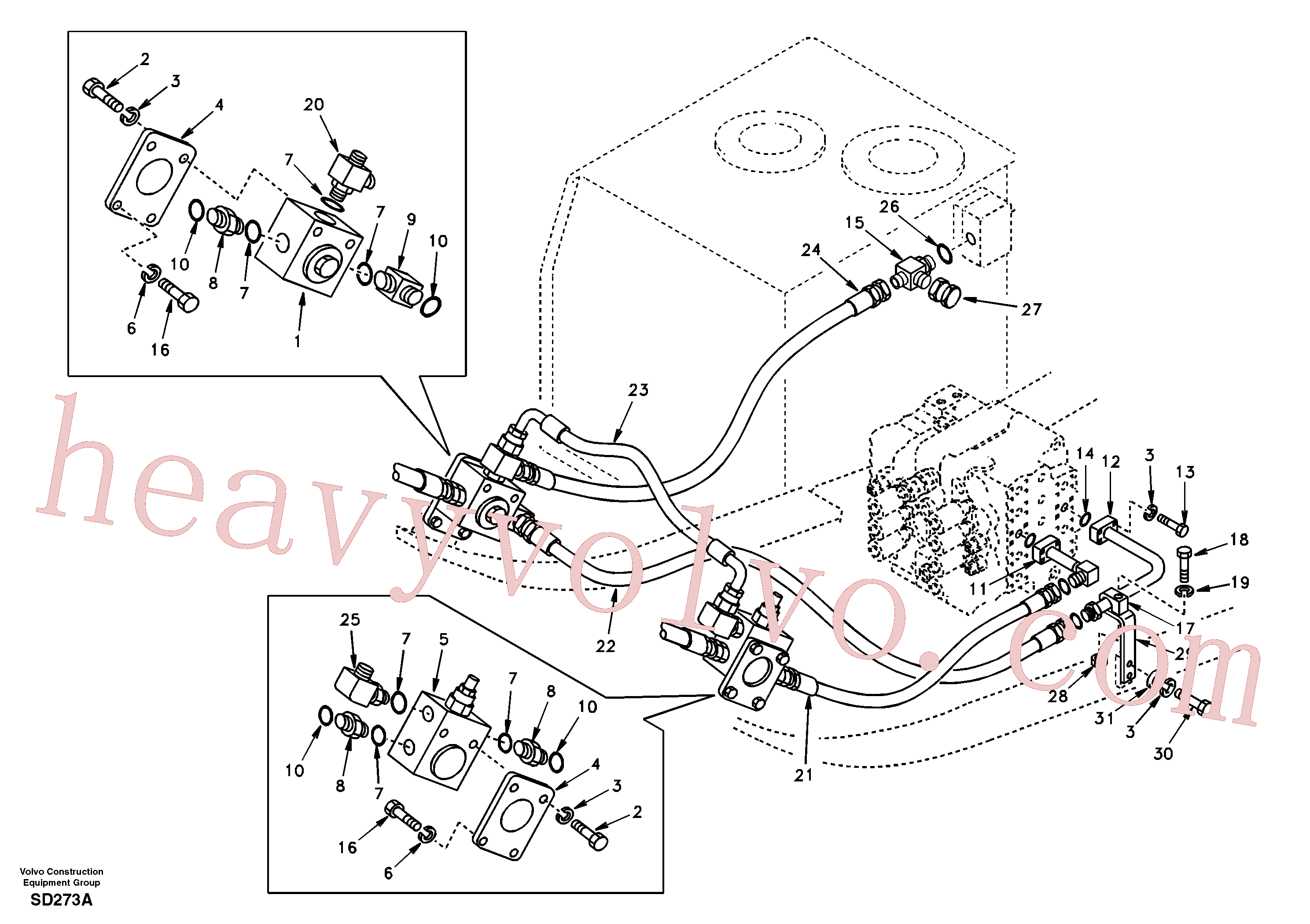 VOE936999 for Volvo Working hydraulic, hammer and shear for upper(SD273A assembly)