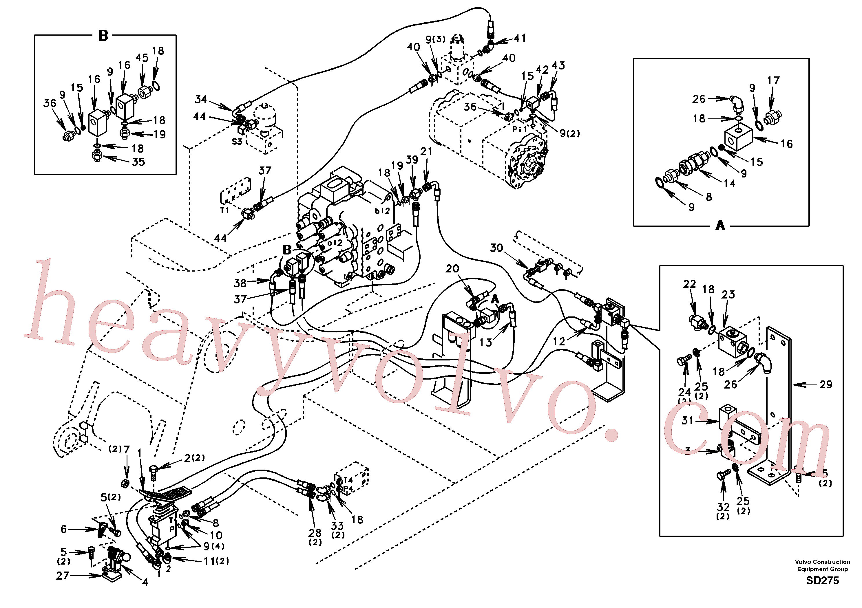 SA9453-02320 for Volvo Working hydraulic, hammer and shear for 1st pump flow(SD275 assembly)