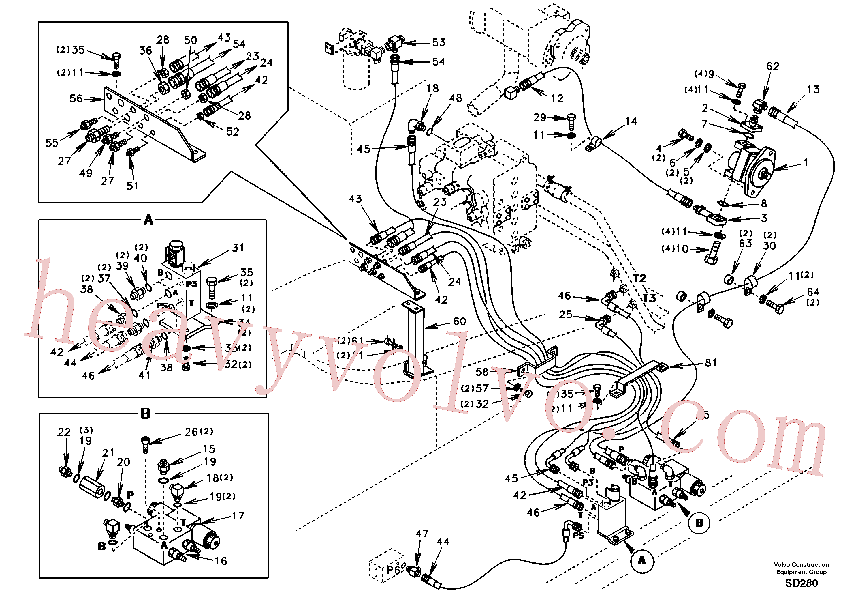 SA1042-11981 for Volvo Quickfit and rotator hydraulic(SD280 assembly)