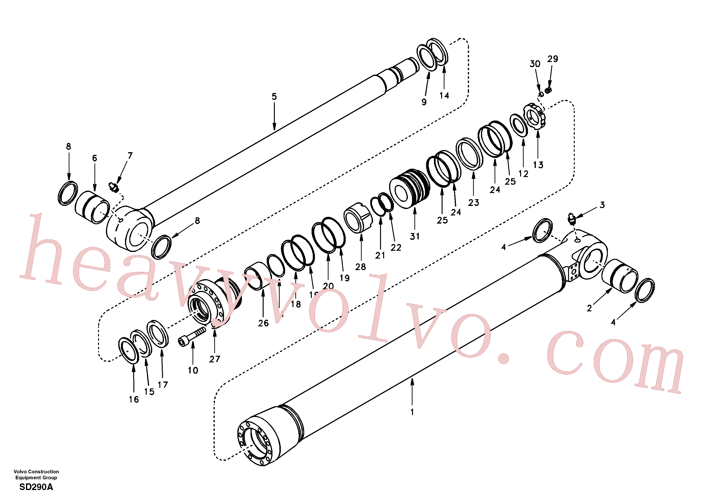 VOE14501215 for Volvo Bucket cylinder(SD290A assembly)