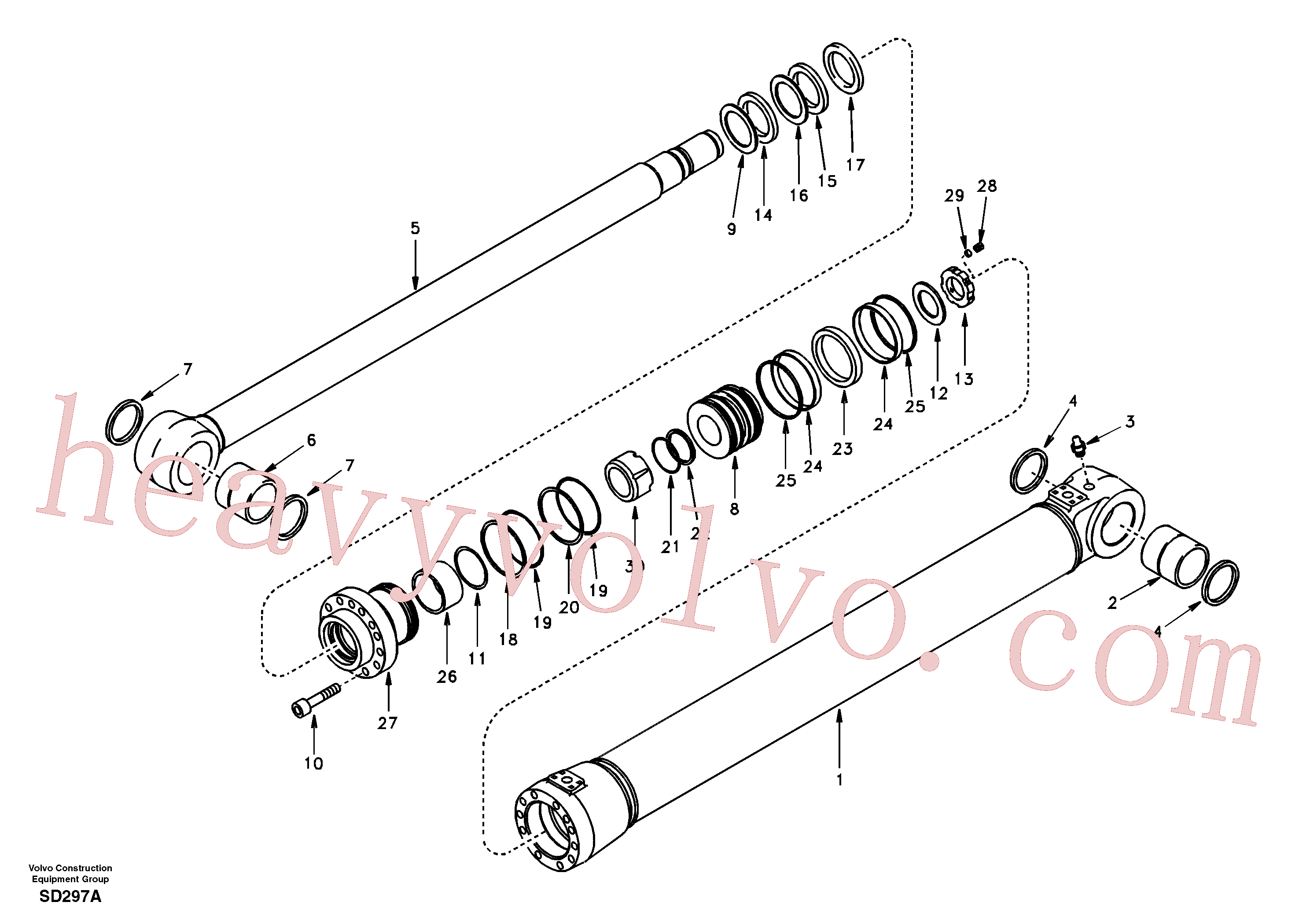 SA1146-03050 for Volvo Boom cylinder(SD297A assembly)