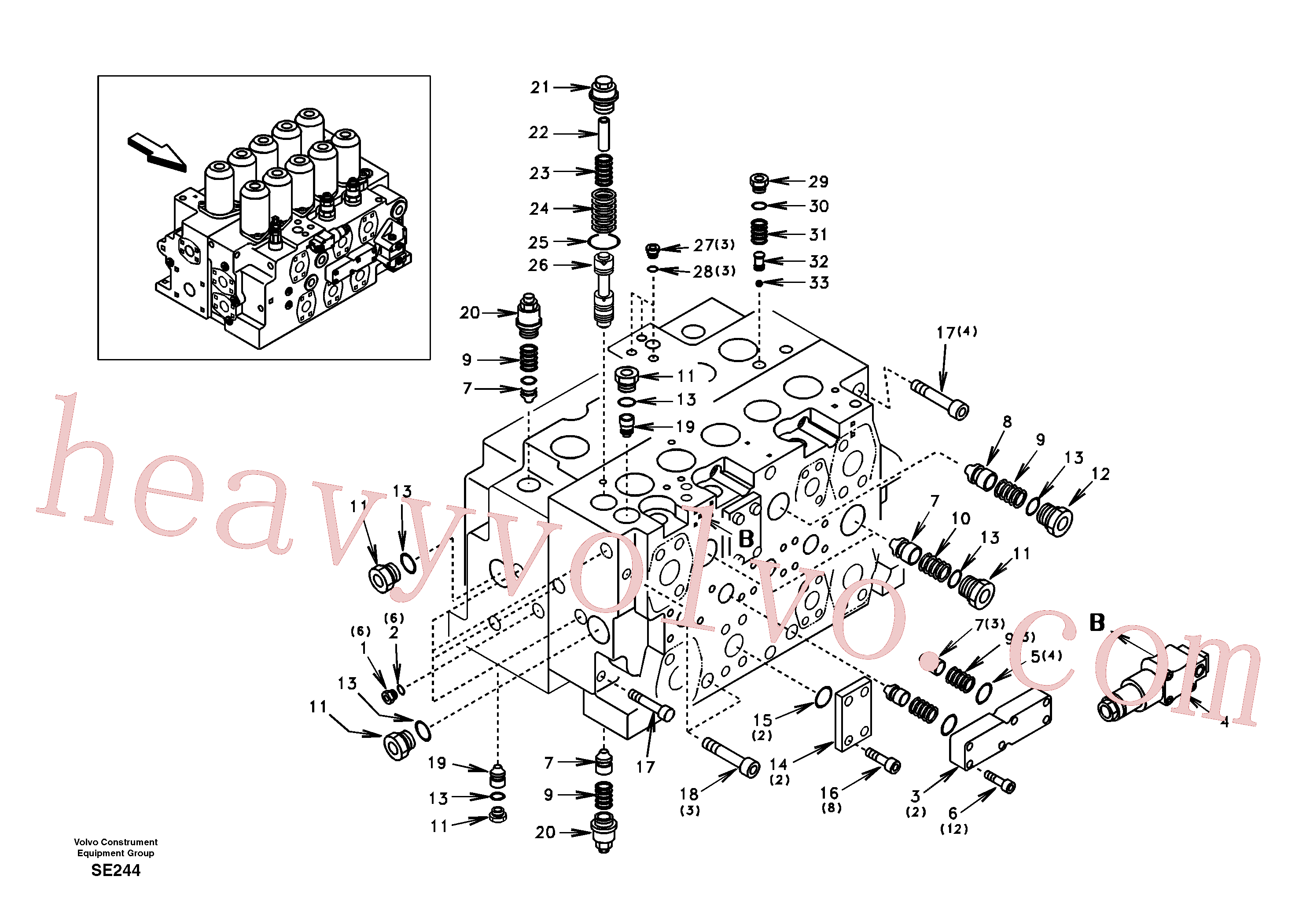 SA1142-05712 for Volvo Control valve with fitting parts.(SE244 assembly)