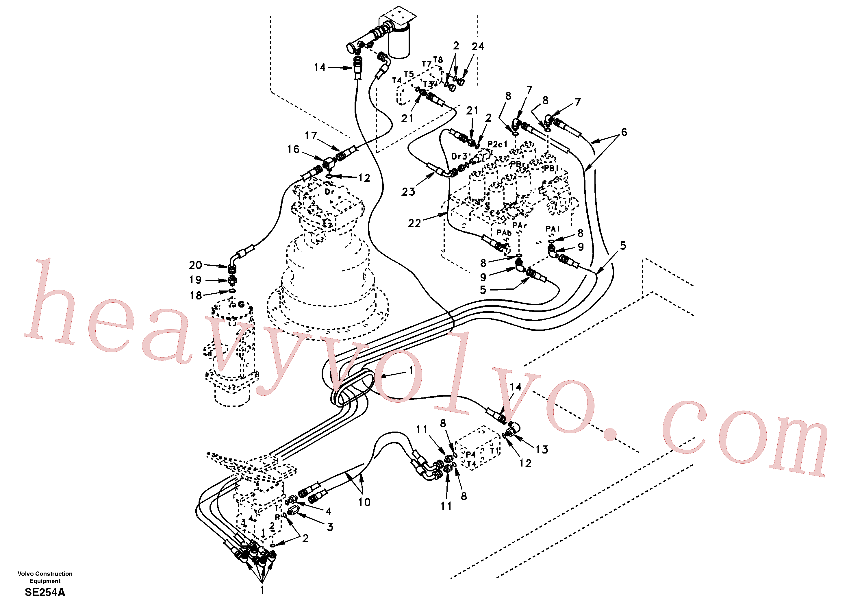 SA9453-02311 for Volvo Servo system, control valve to remote control valve pedal(SE254A assembly)