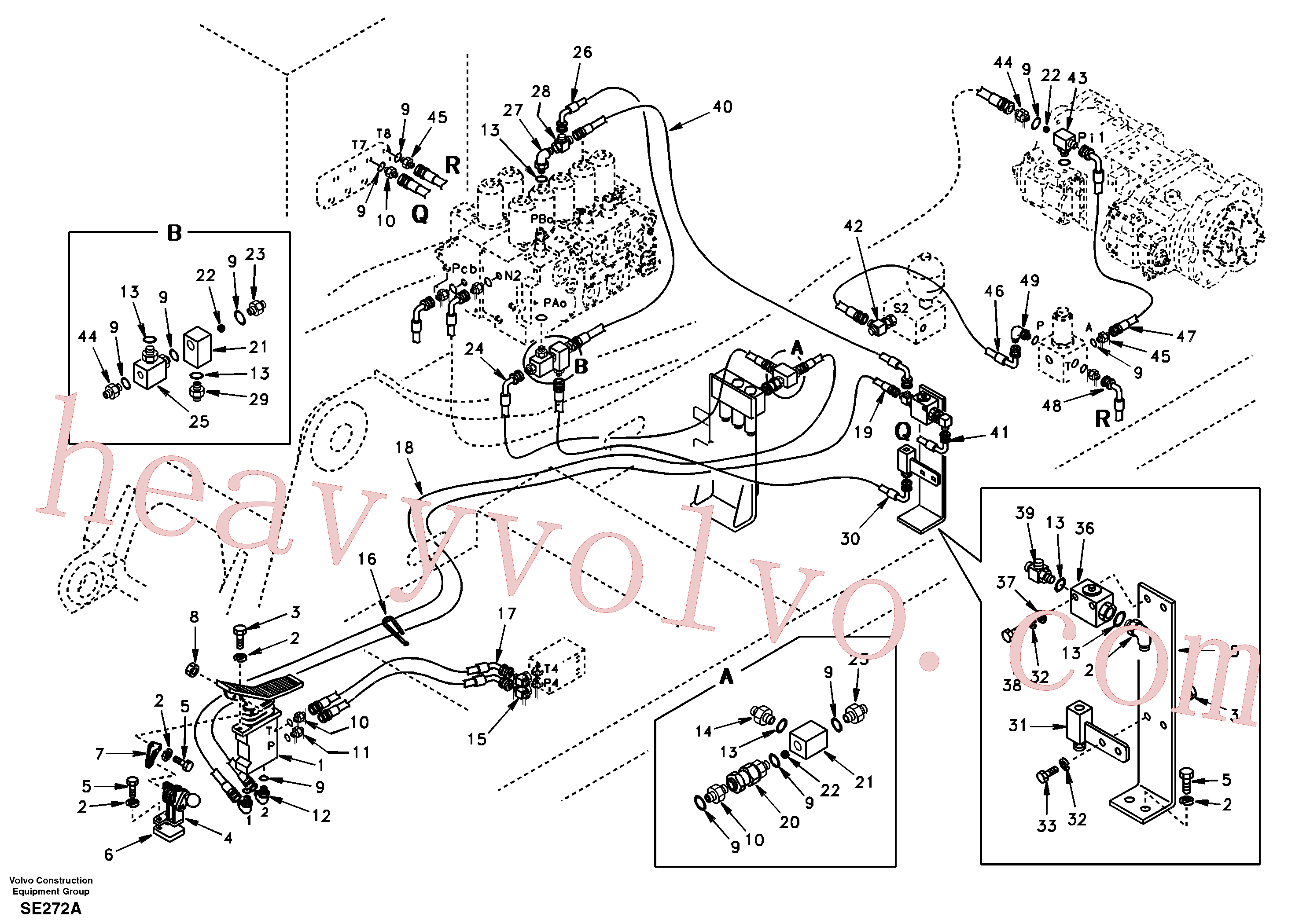 SA1074-07481 for Volvo Working hydraulic, hammer and shear for 1st pump flow(SE272A assembly)