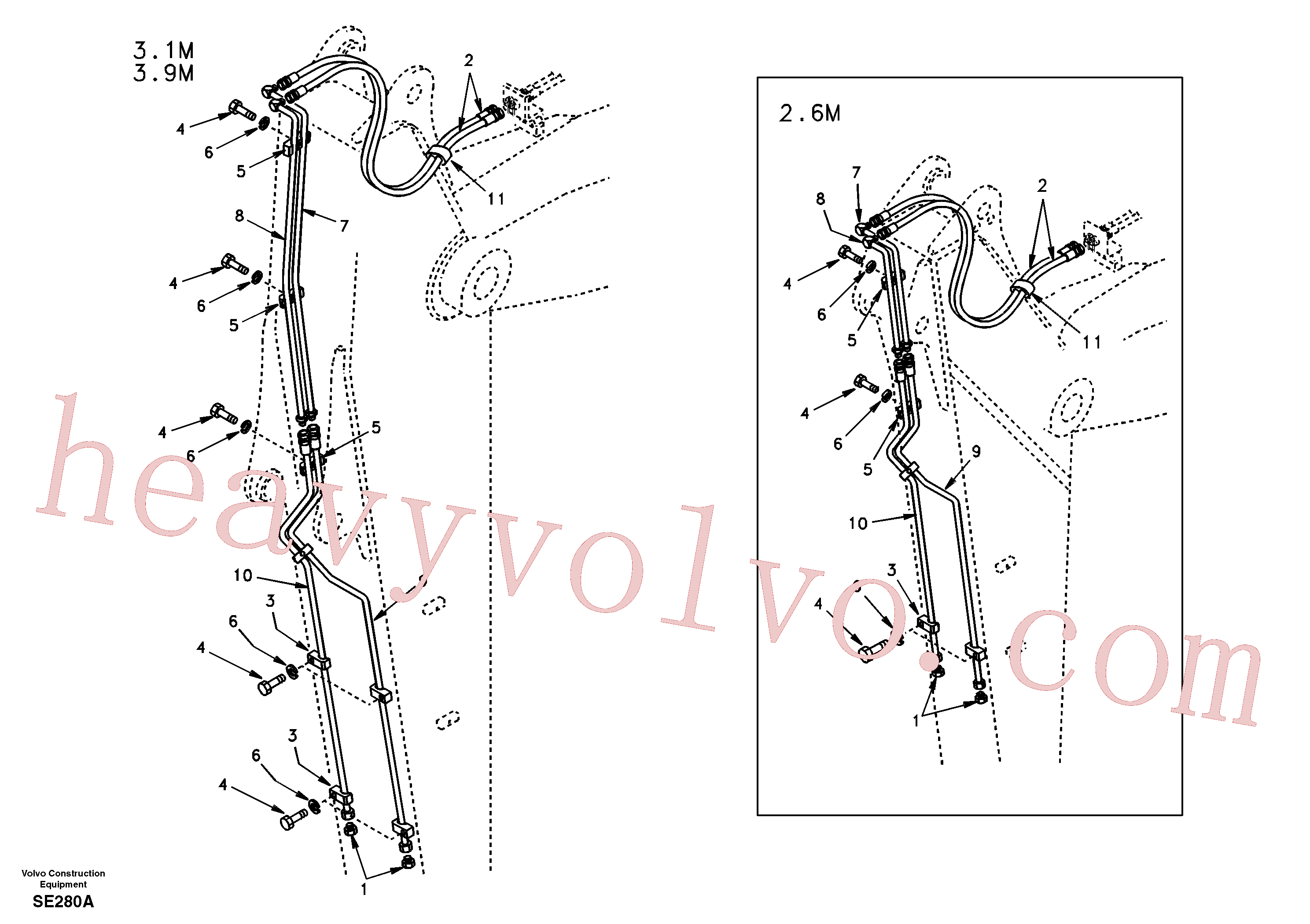 SA1174-56780 for Volvo Rotator hydraulic, dipper arm(SE280A assembly)