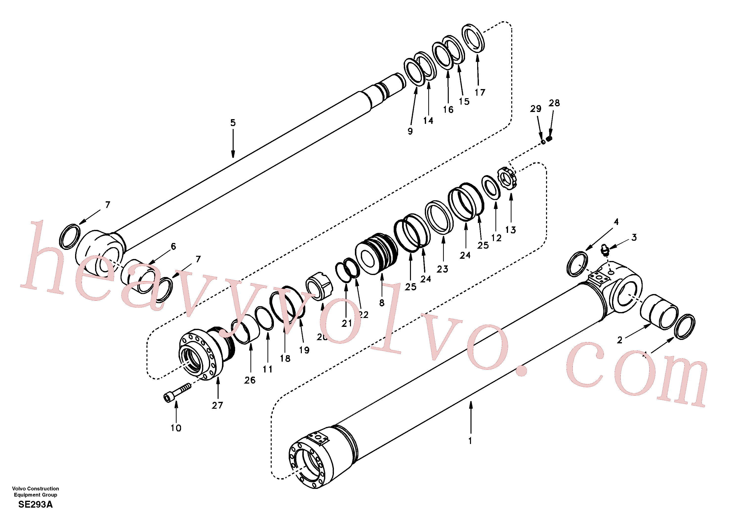 SA9562-11600 for Volvo Boom cylinder(SE293A assembly)