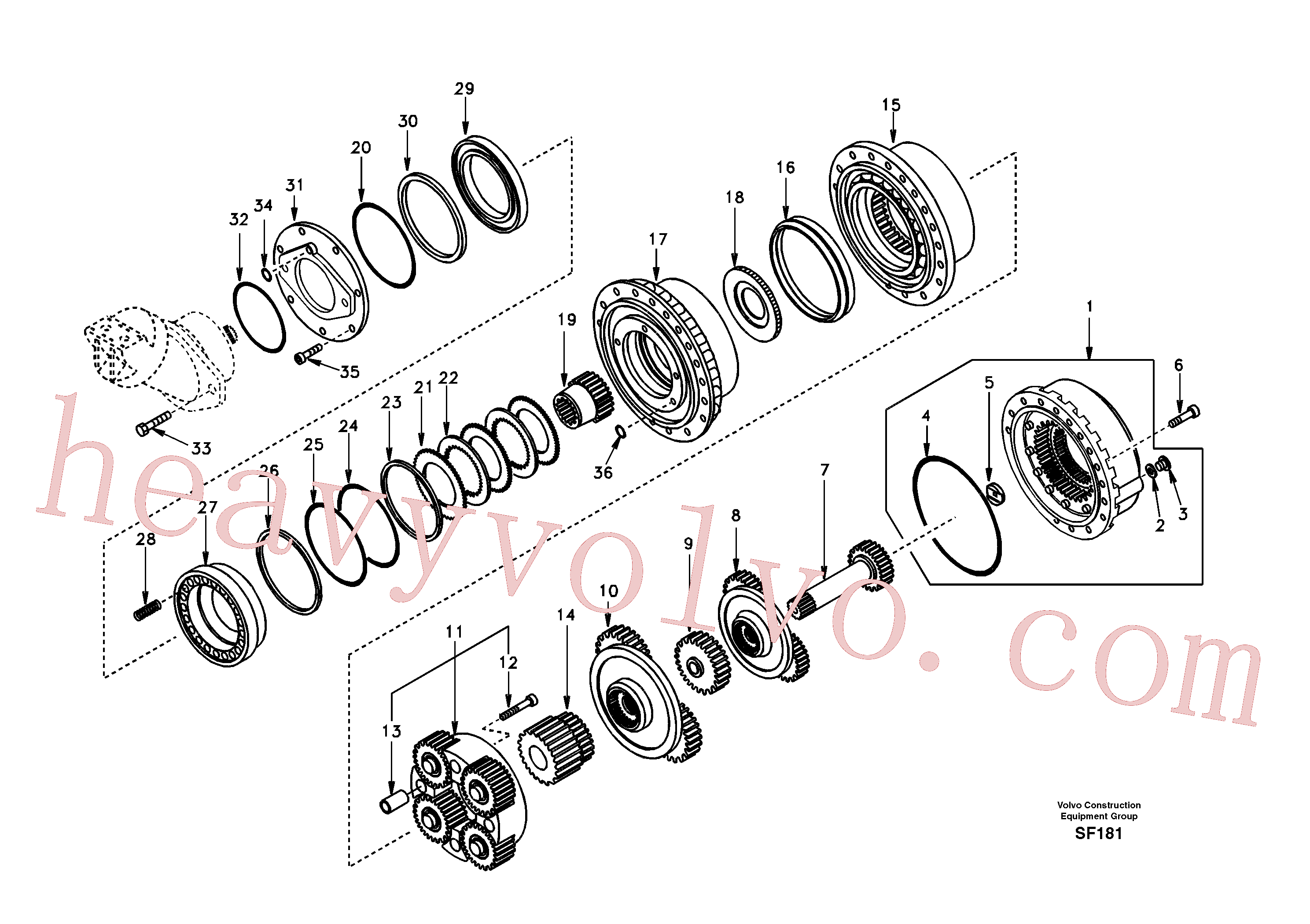 SA8230-35580 for Volvo Travel gearbox(SF181 assembly)