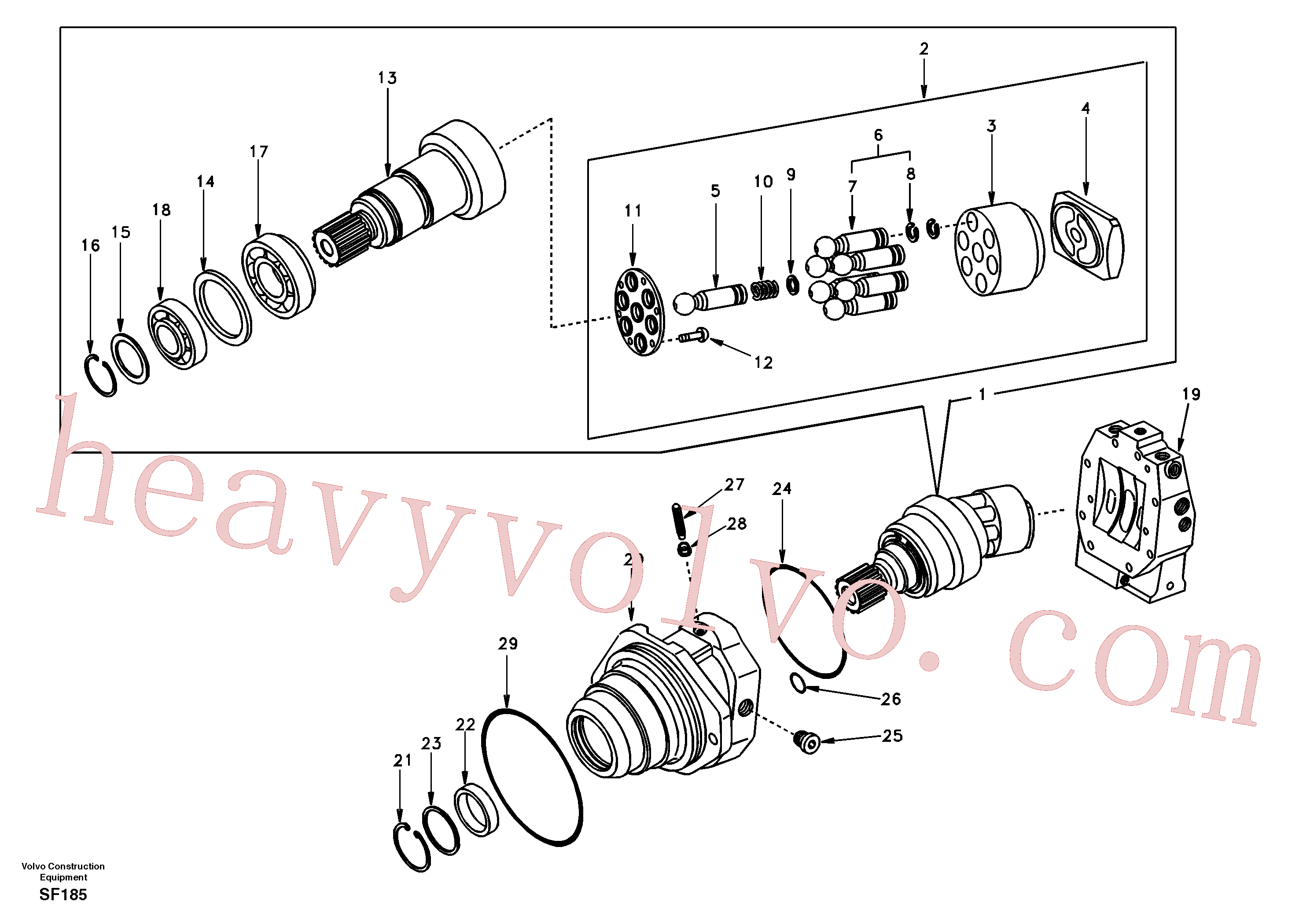 SA1143-01090 for Volvo Travel motor(SF185 assembly)