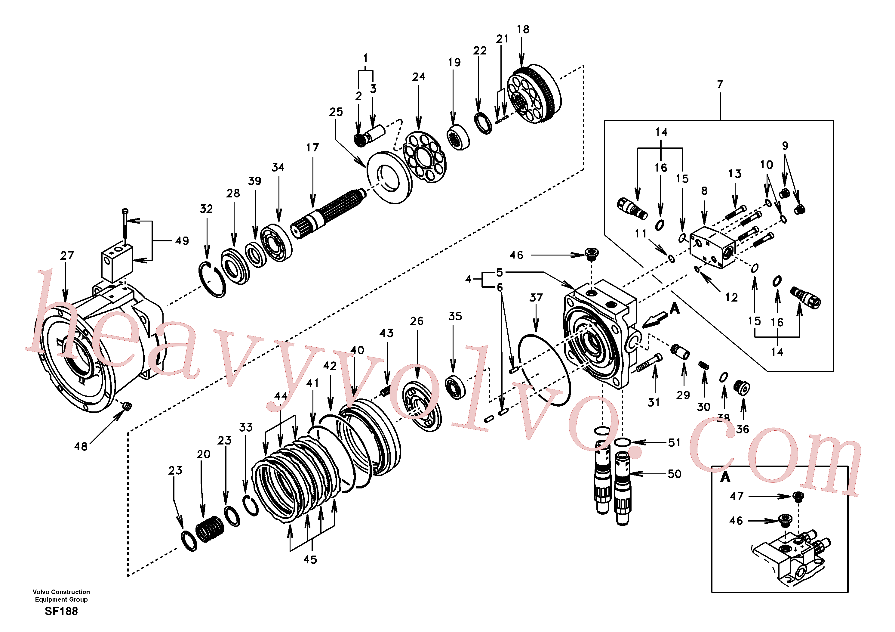 SA8230-25820 for Volvo Swing motor(SF188 assembly)