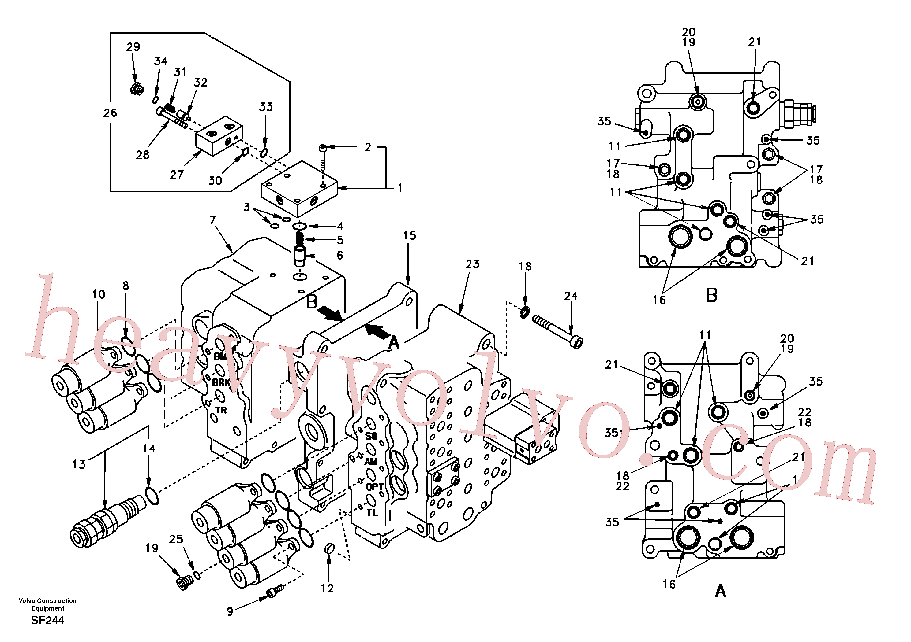 SA8230-01160 for Volvo Control valve with fitting parts.(SF244 assembly)