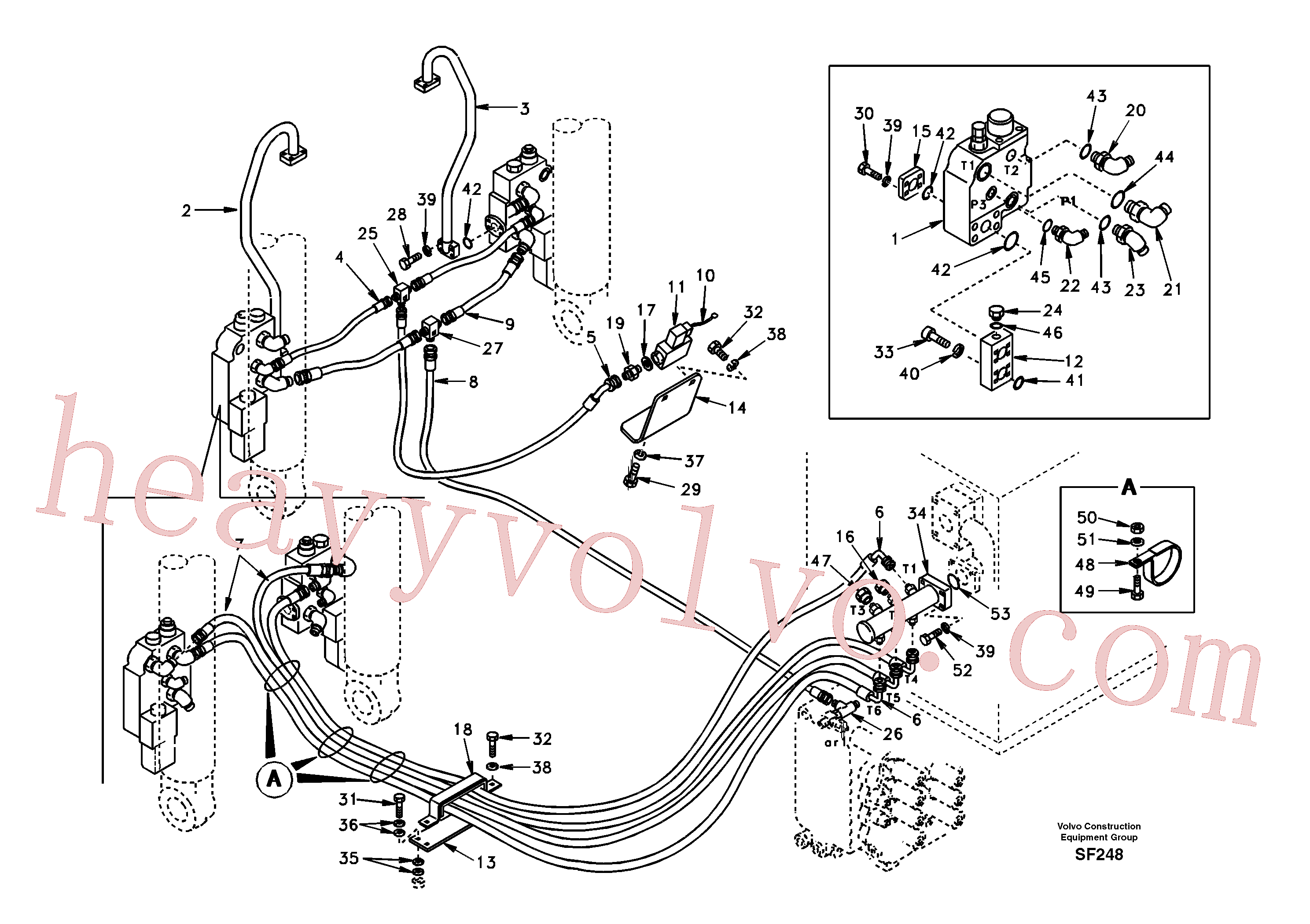 SA1174-55390 for Volvo Working hydraulic, boom rupture(SF248 assembly)