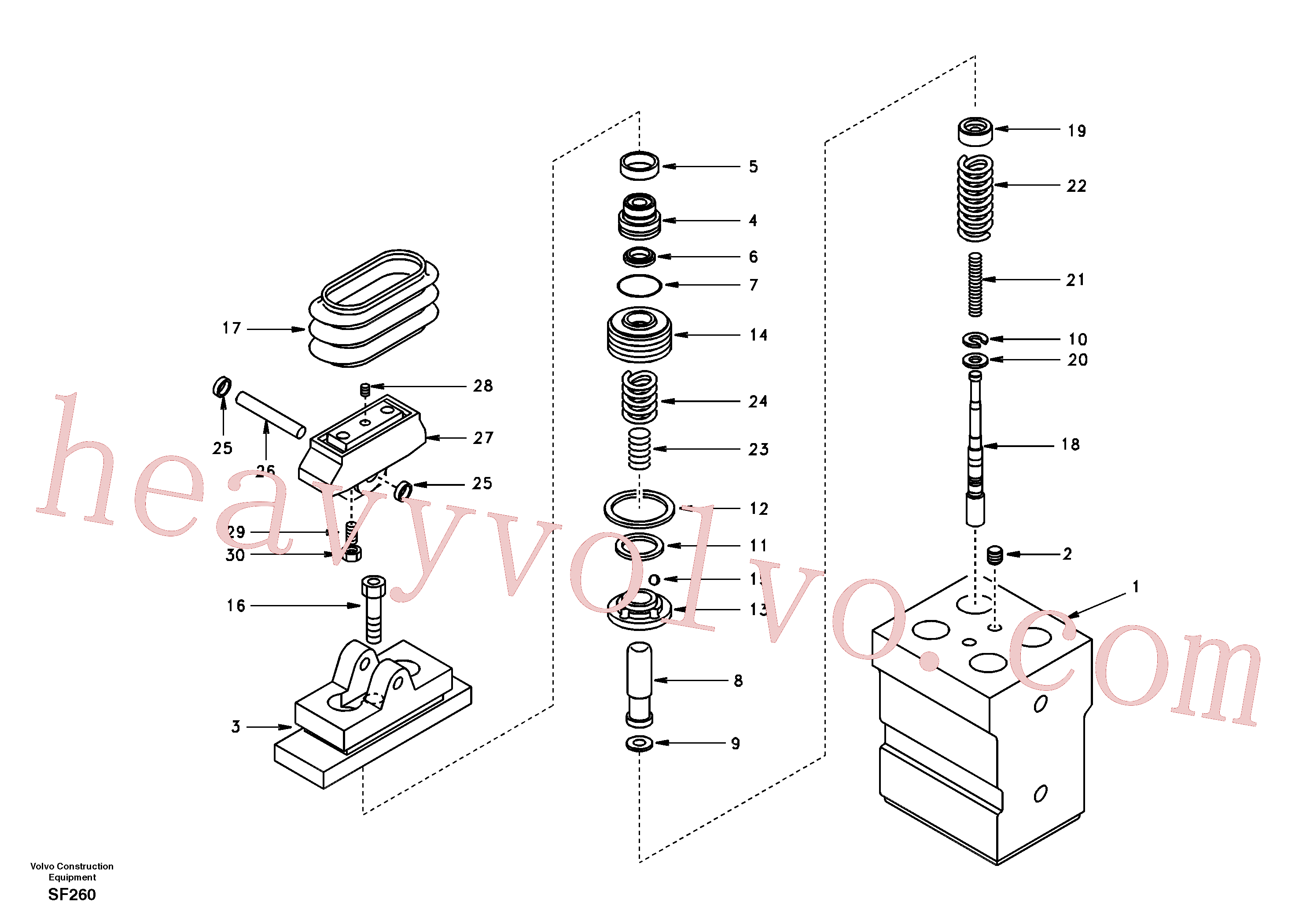 SA8230-27560 for Volvo Remote control valve pedal, travel motor(SF260 assembly)