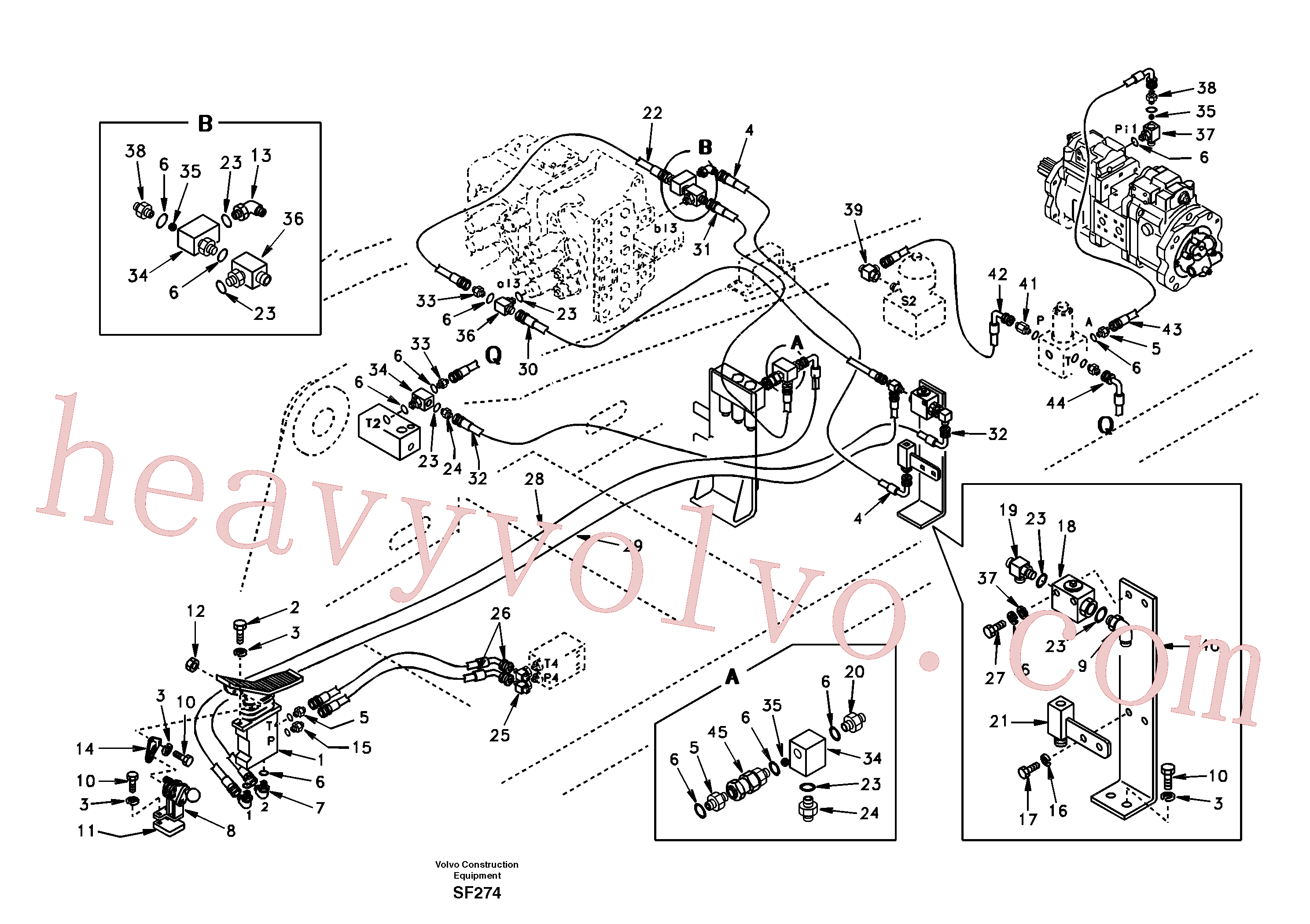 SA1074-07481 for Volvo Working hydraulic, hammer and shear for 1st pump flow(SF274 assembly)