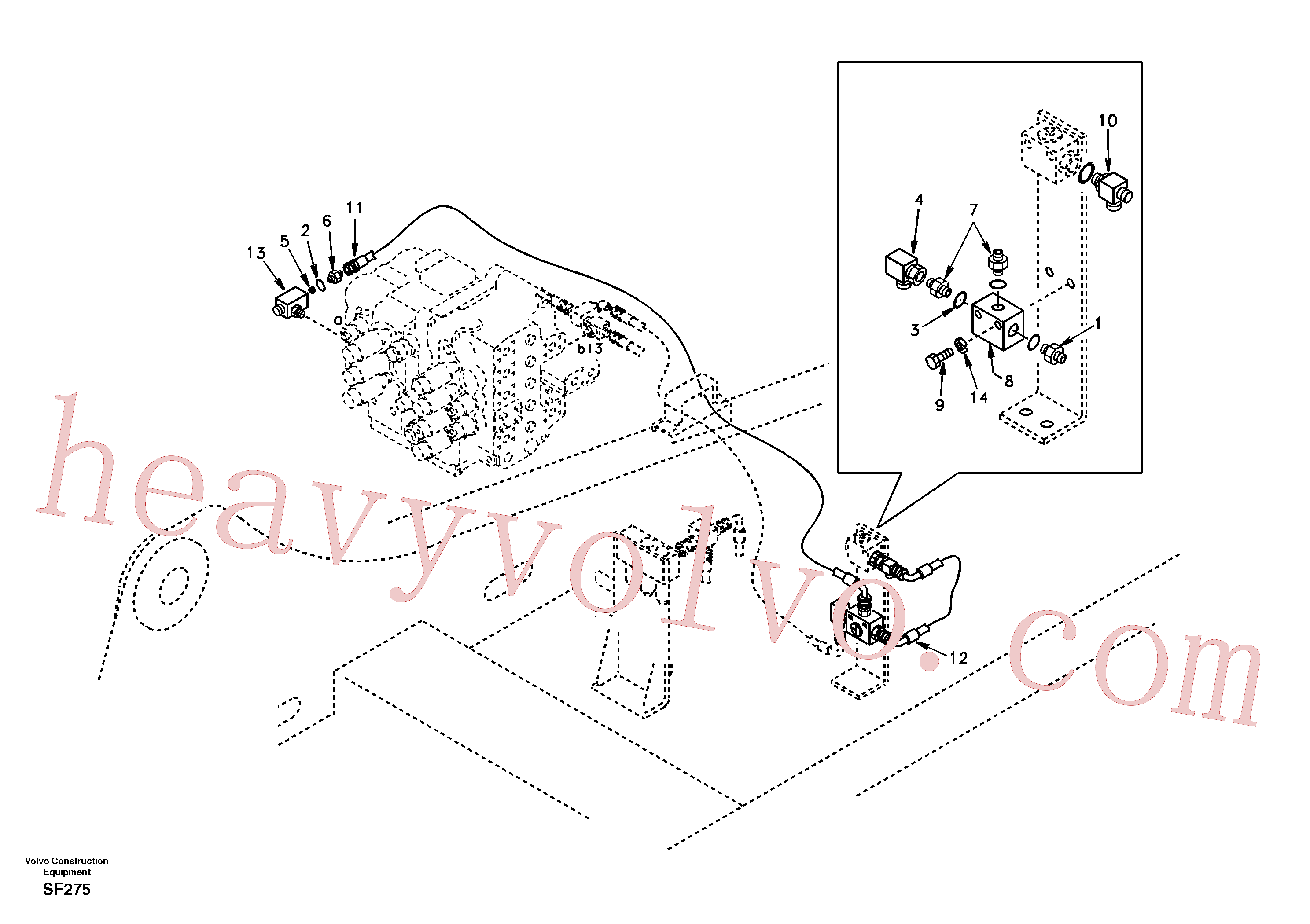 SA9411-92462 for Volvo Working hydraulic, hammer and shear for 2nd pump flow(SF275 assembly)