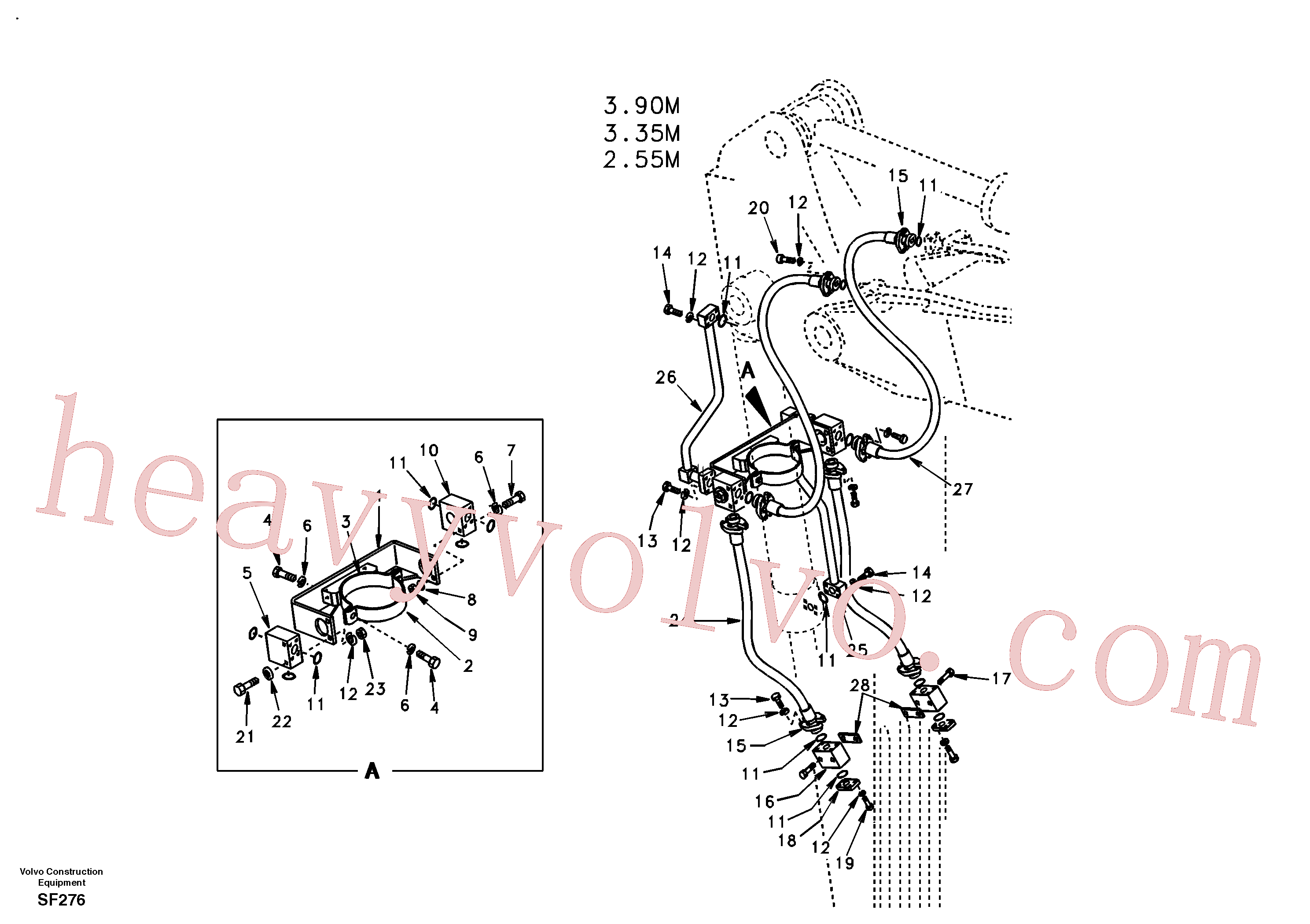 SA9495-17654 for Volvo Working hydraulic, clamshell(SF276 assembly)