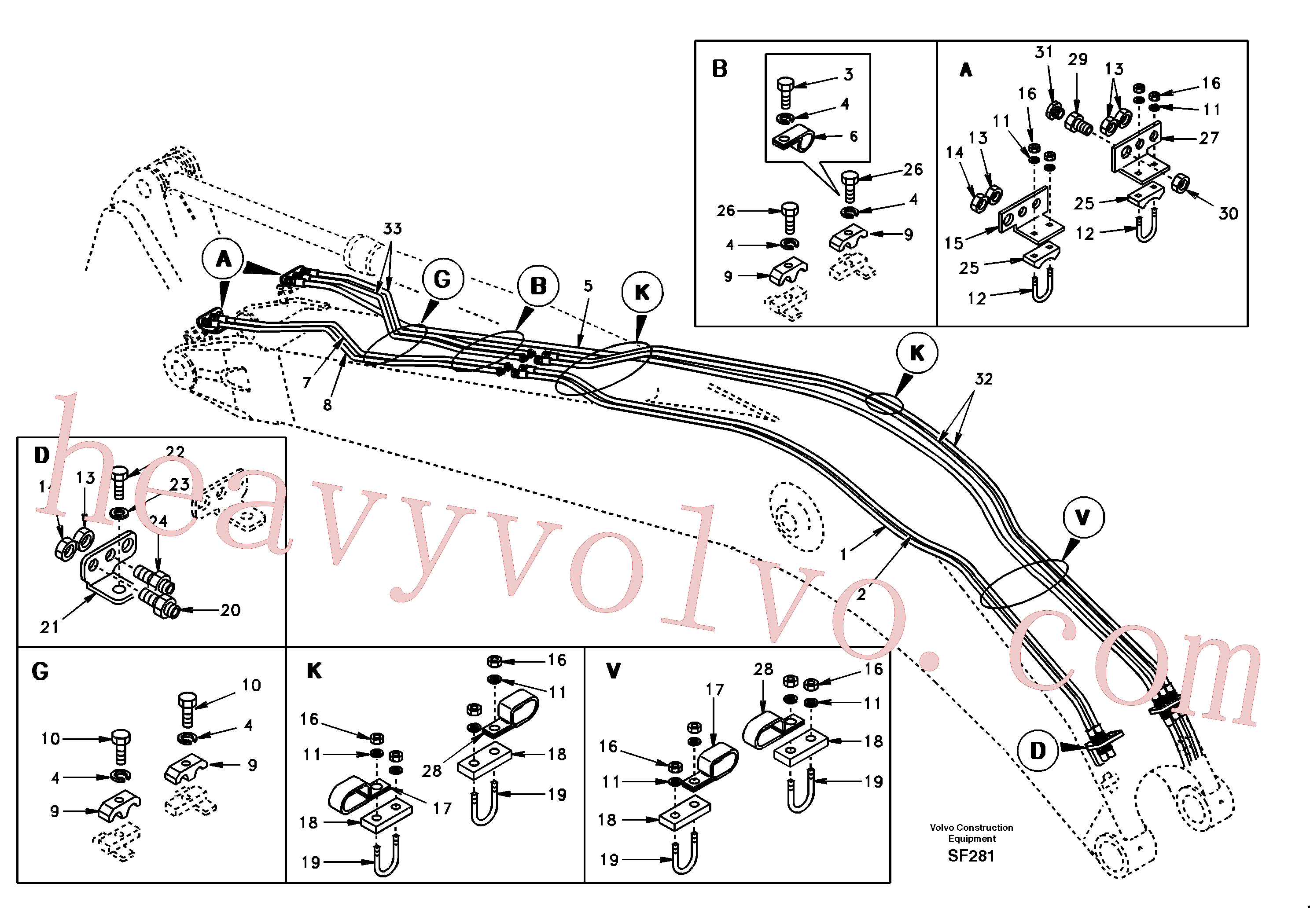 SA9451-02687 for Volvo Quickfit and rotator hydraulic boom(SF281 assembly)