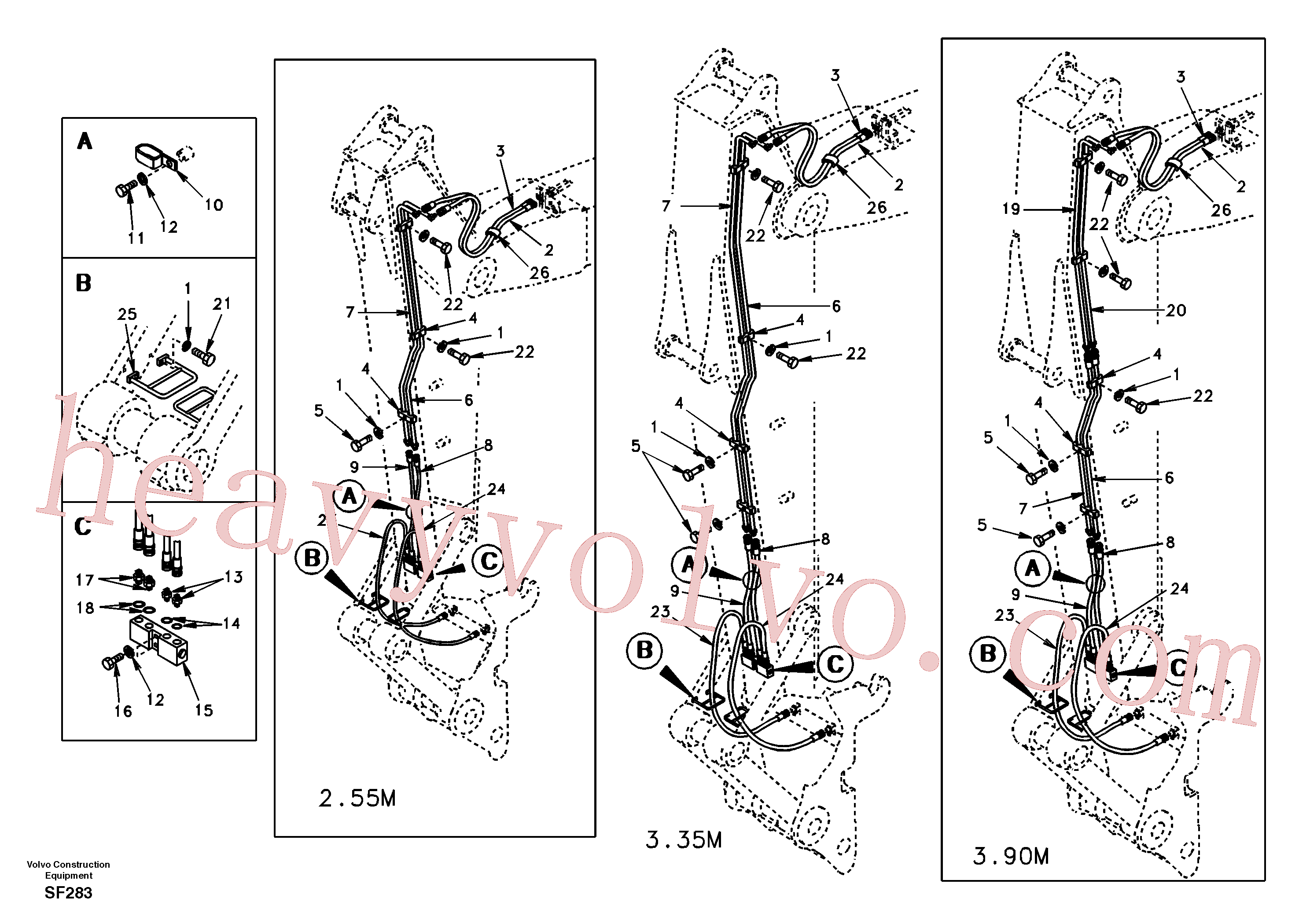 SA9011-20808 for Volvo Quickfit hydraulic, dipper arm(SF283 assembly)