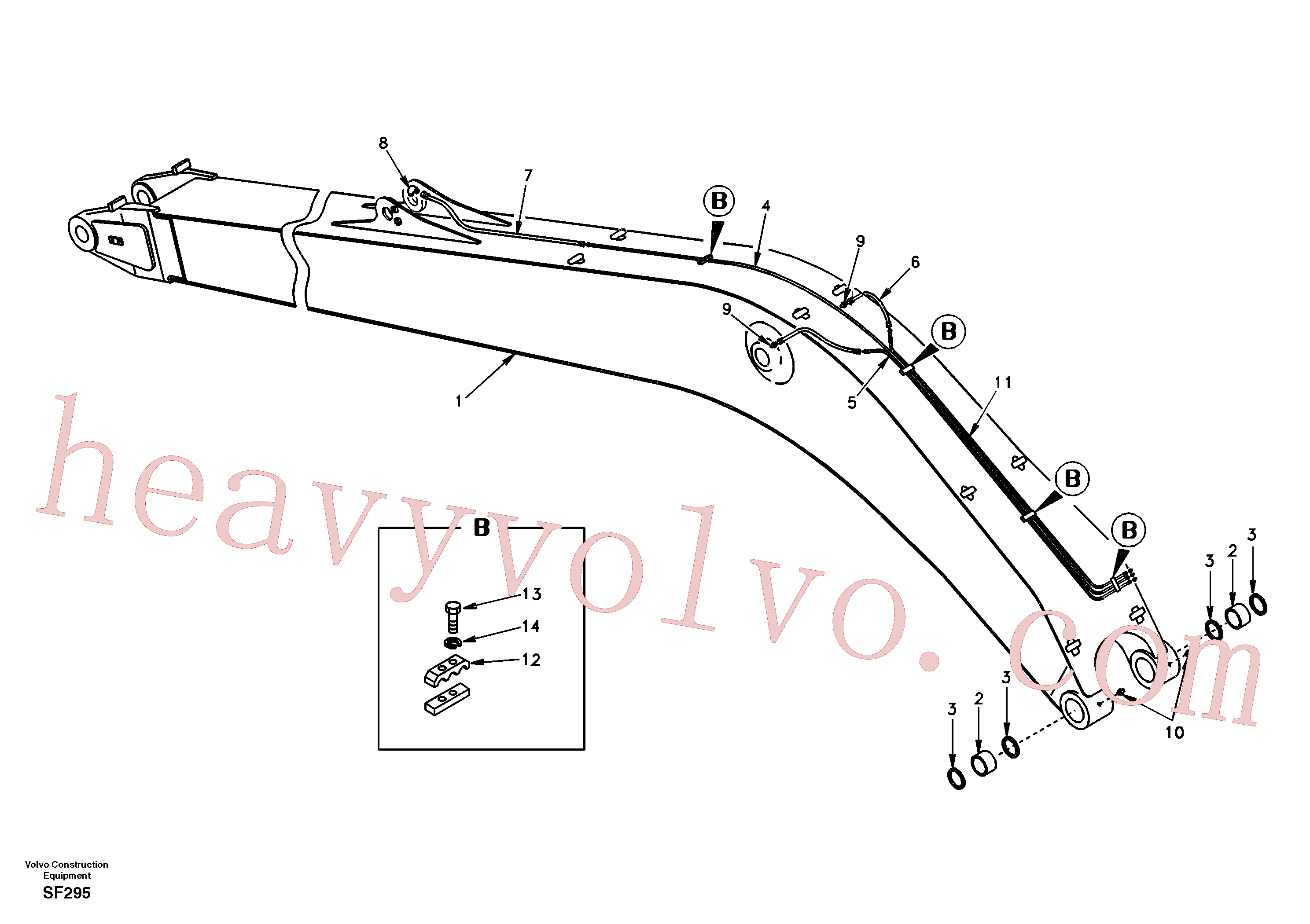 VOE14502988 for Volvo Boom and grease piping, super long(SF295 assembly)