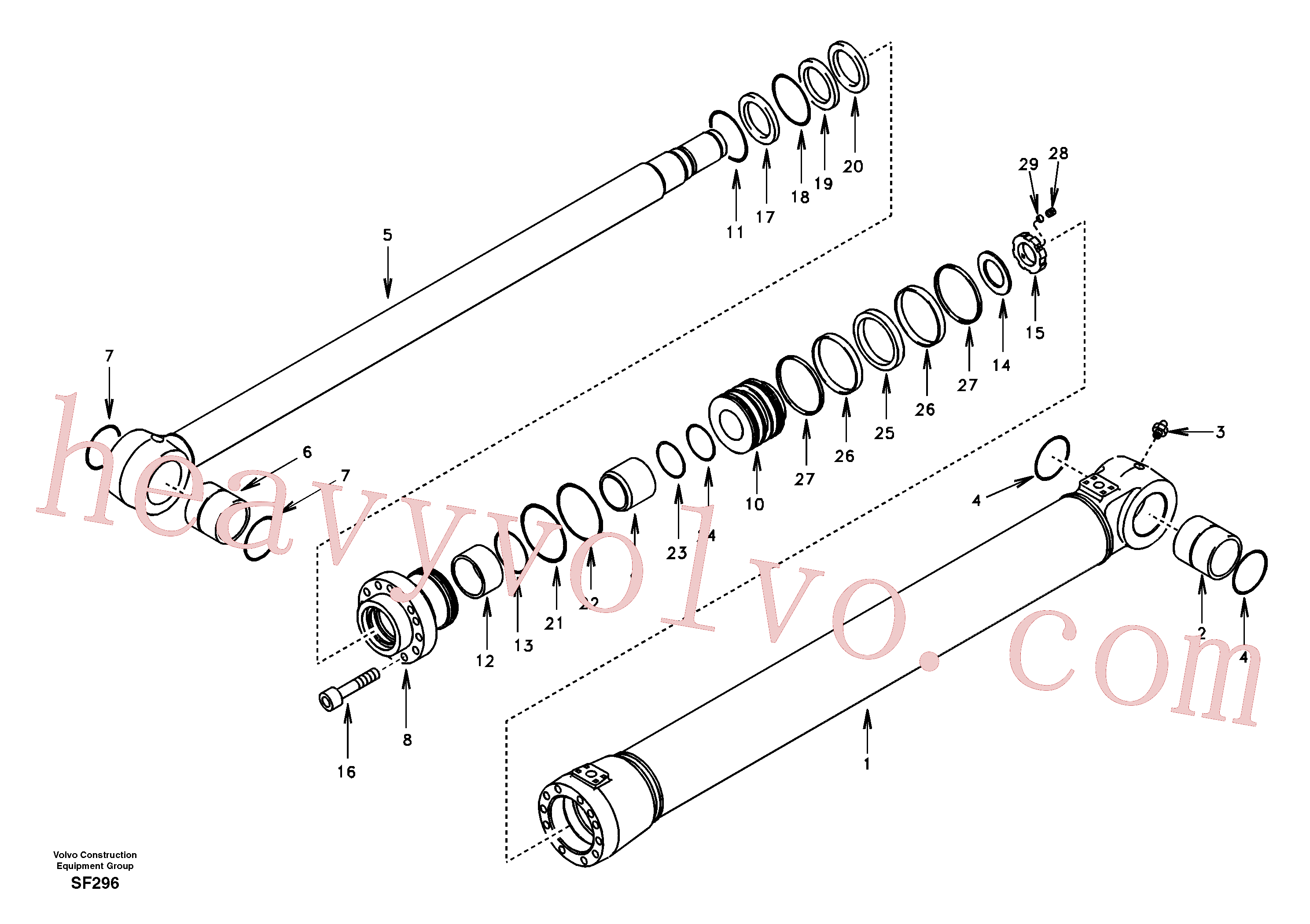 SA1146-08300 for Volvo Boom cylinder(SF296 assembly)