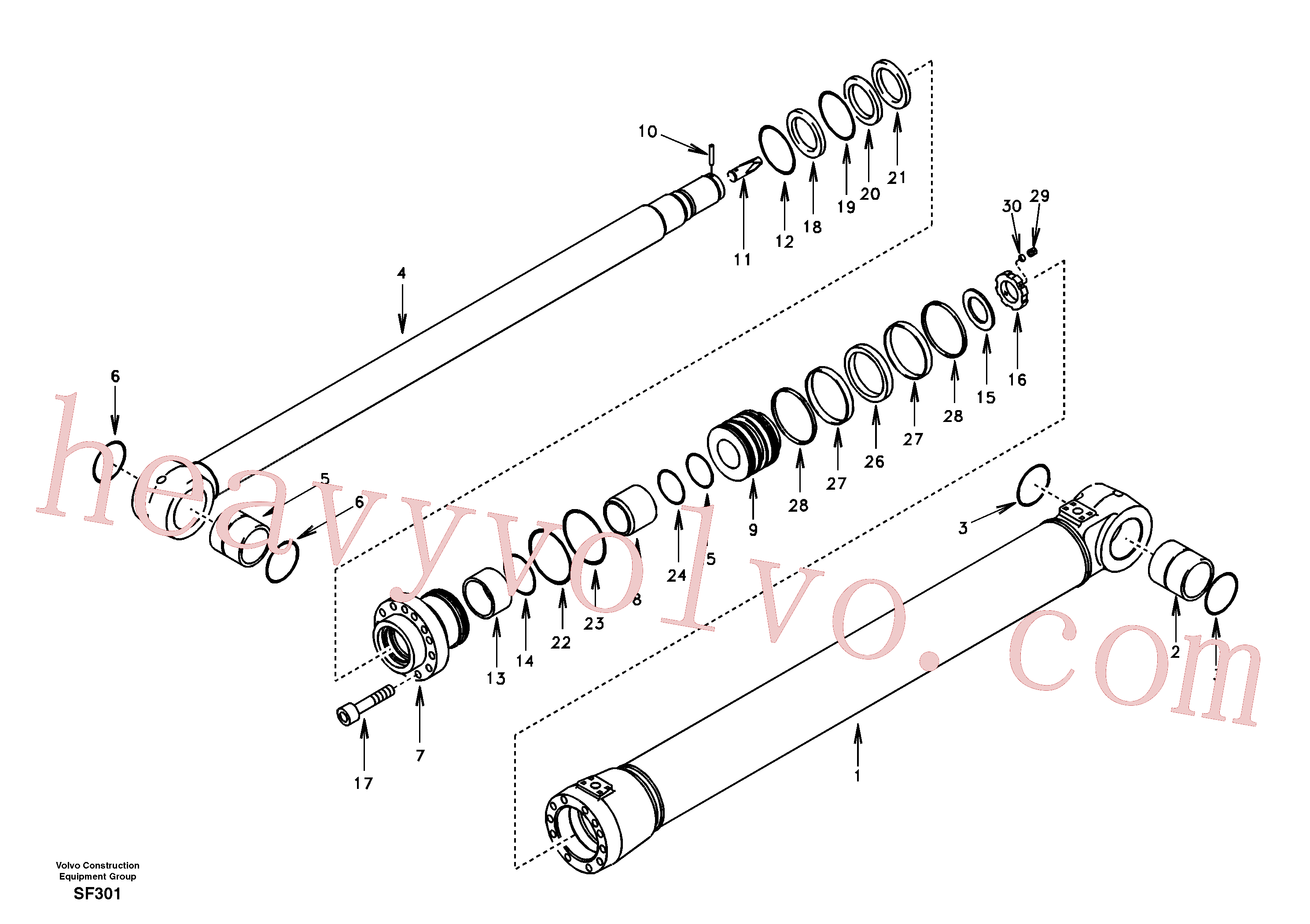 VOE14501243 for Volvo Dipper arm cylinder(SF301 assembly)