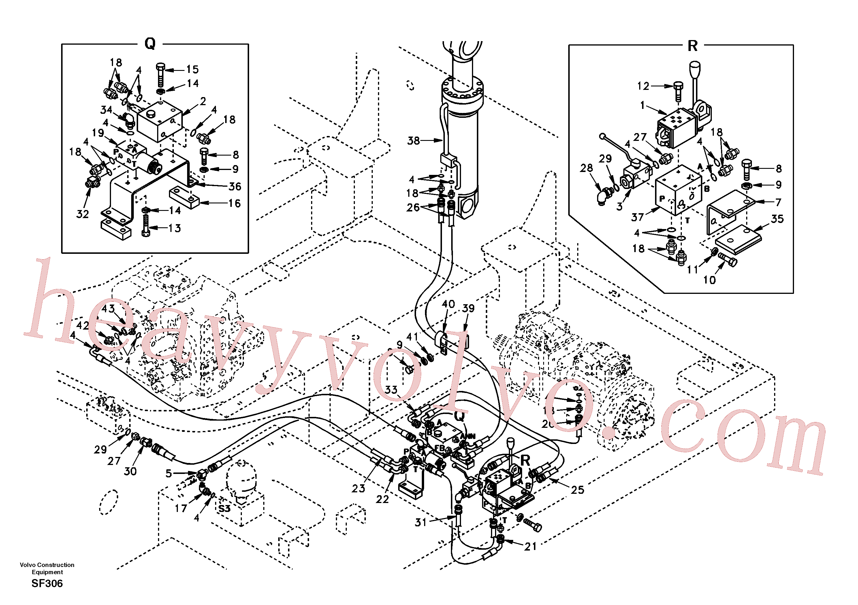 SA1074-07481 for Volvo Working hydraulics, Removal Counterweight.(SF306 assembly)