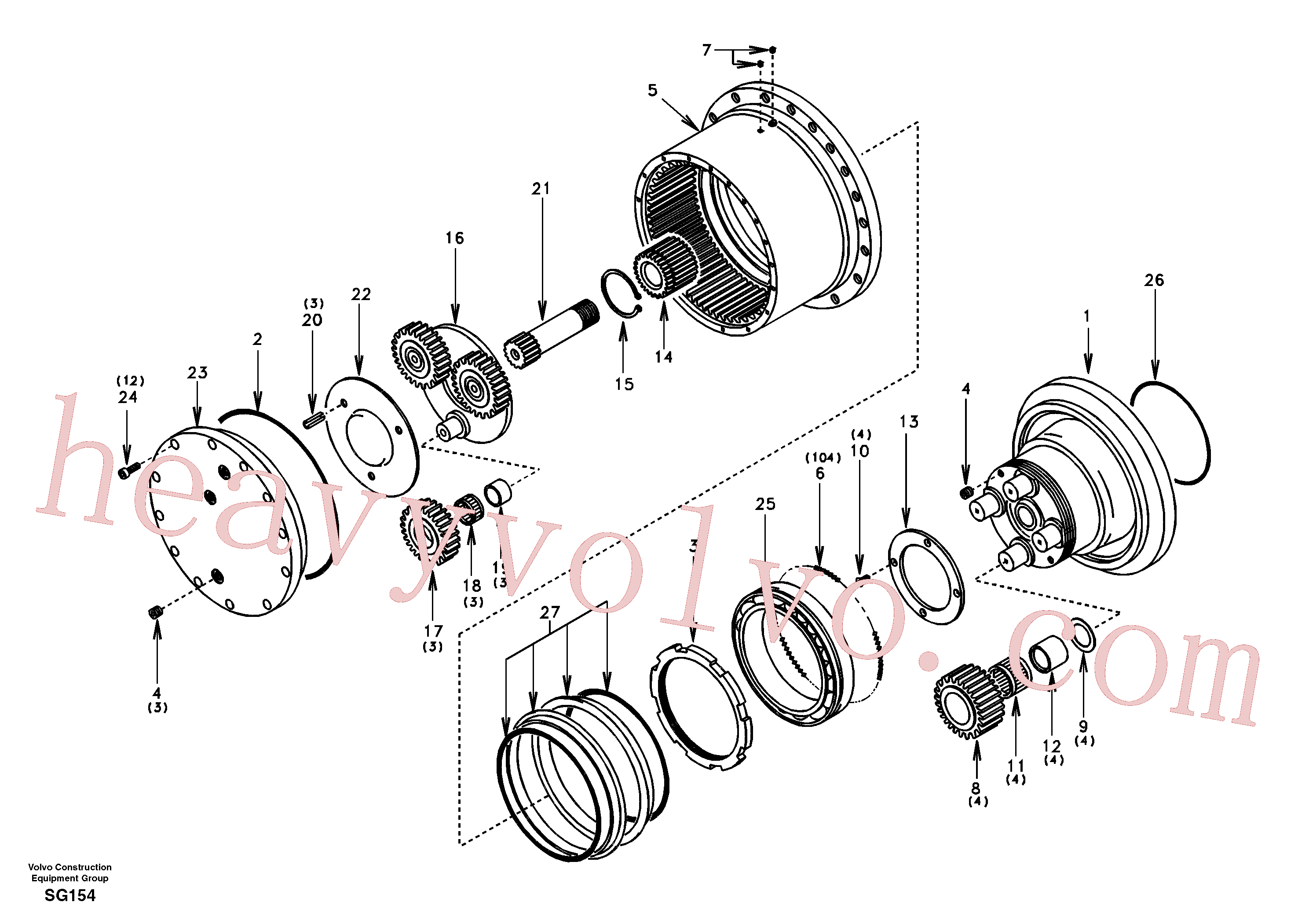 SA14505068 for Volvo Travel gearbox(SG154 assembly)