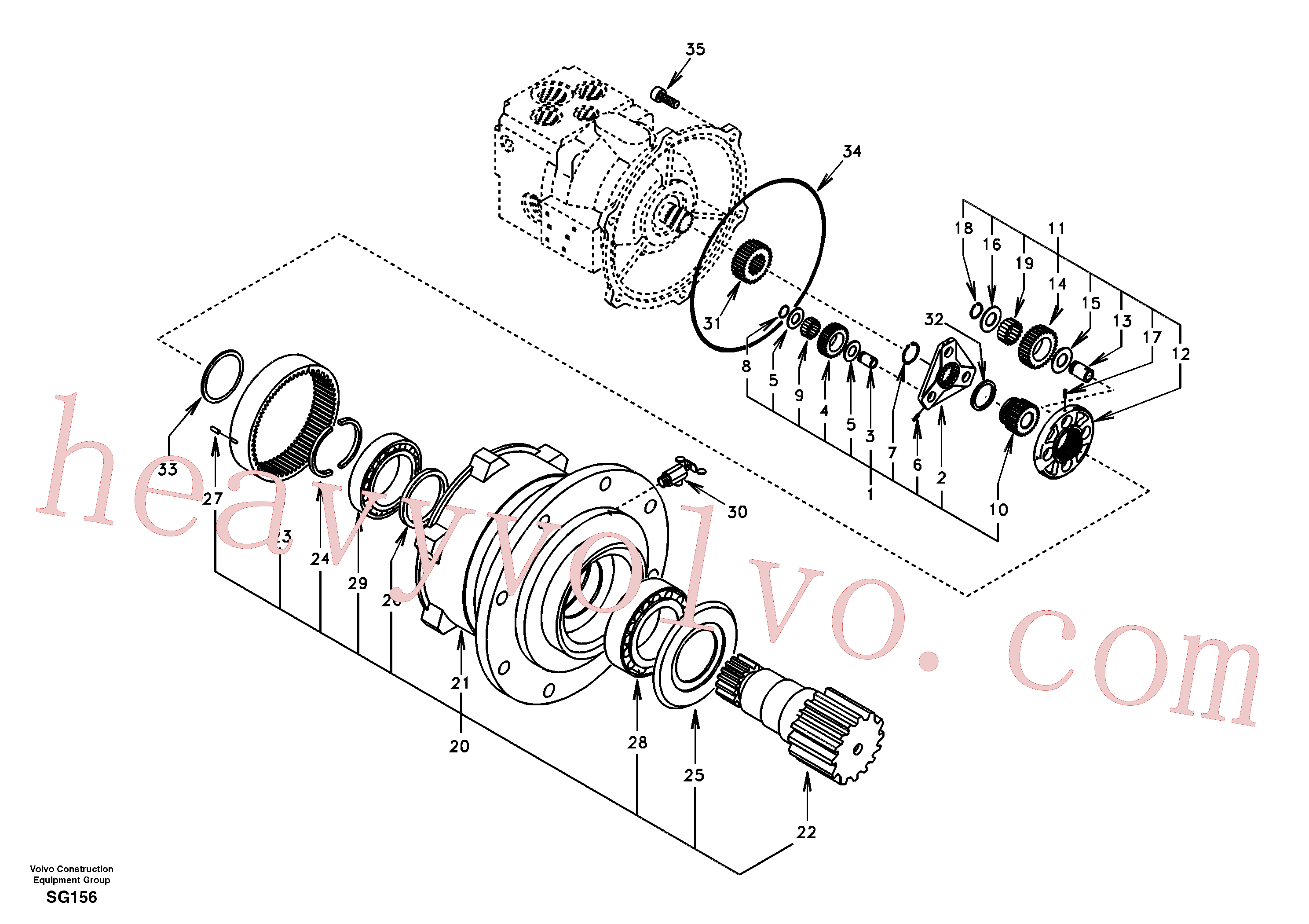 SA14504968 for Volvo Swing gearbox(SG156 assembly)