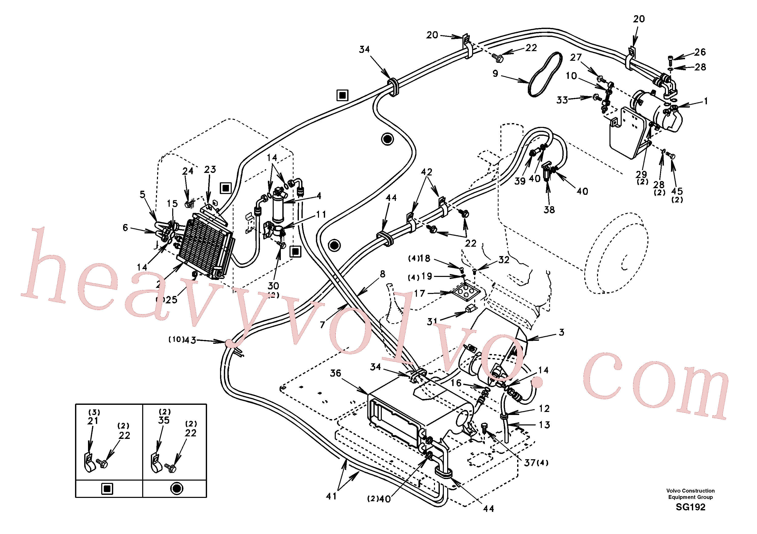 SA9041-10805 for Volvo Air conditioning line, cooling and heater(SG192 assembly)