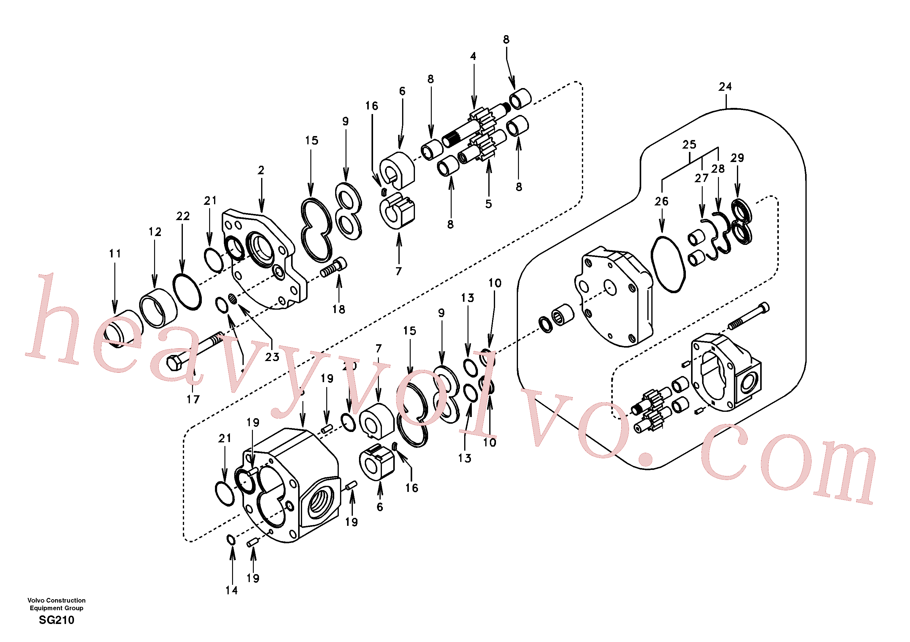 SA8230-03710 for Volvo Hydraulic gear pump(SG210 assembly)