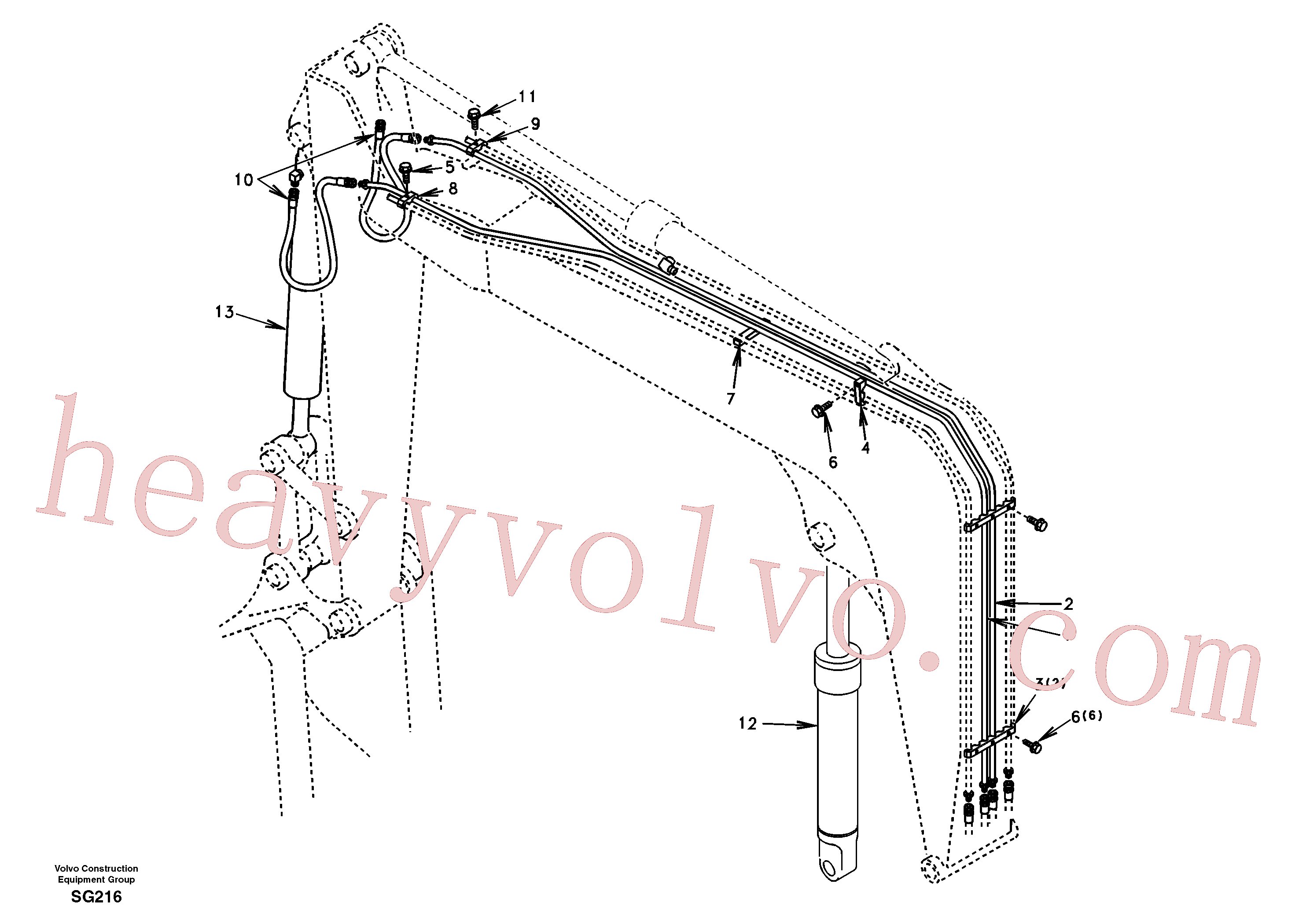 SA9041-21010 for Volvo Working hydraulic, boom(SG216 assembly)