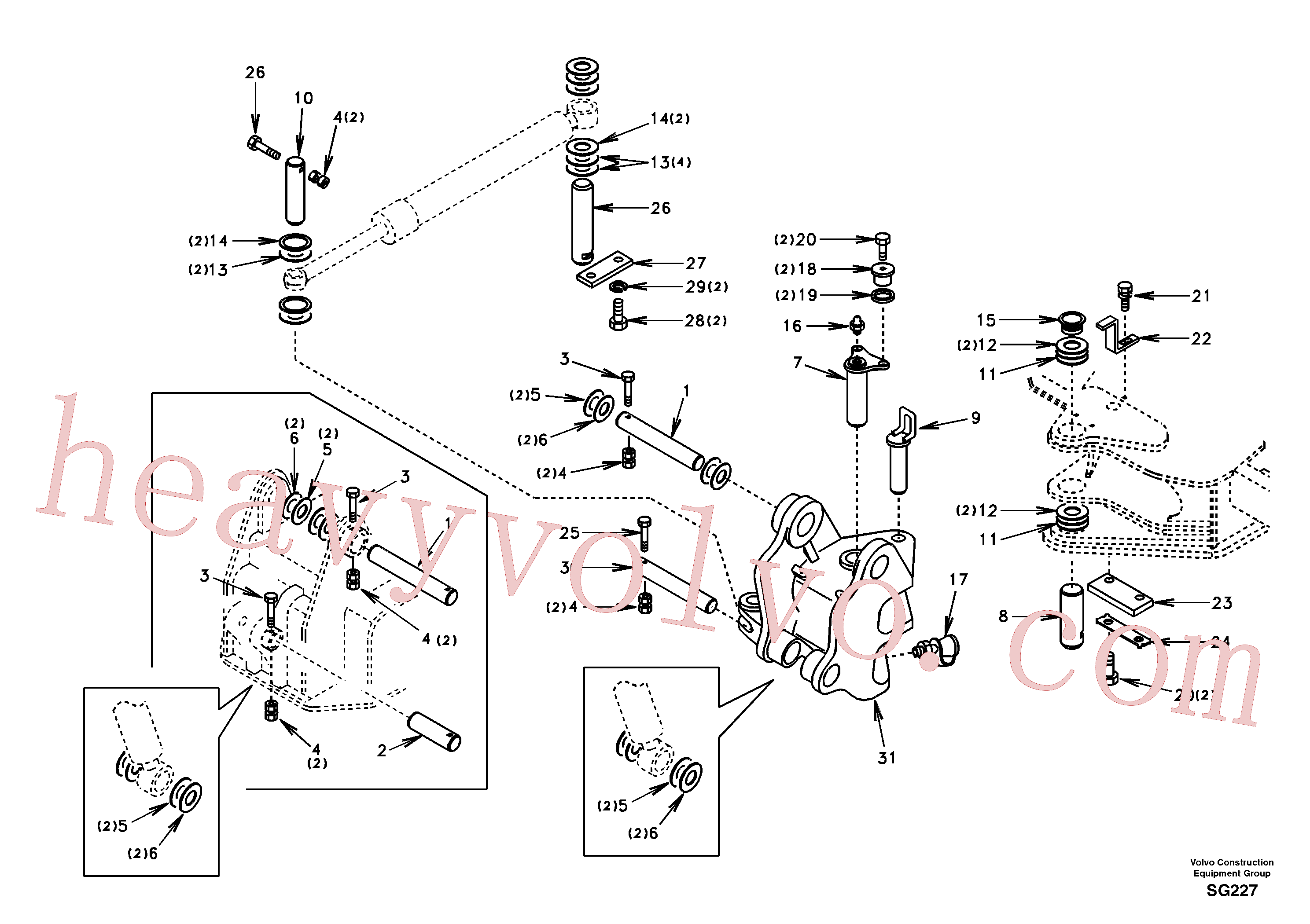 SA1075-00260 for Volvo Links to boom and boom cylinder mounting(SG227 assembly)