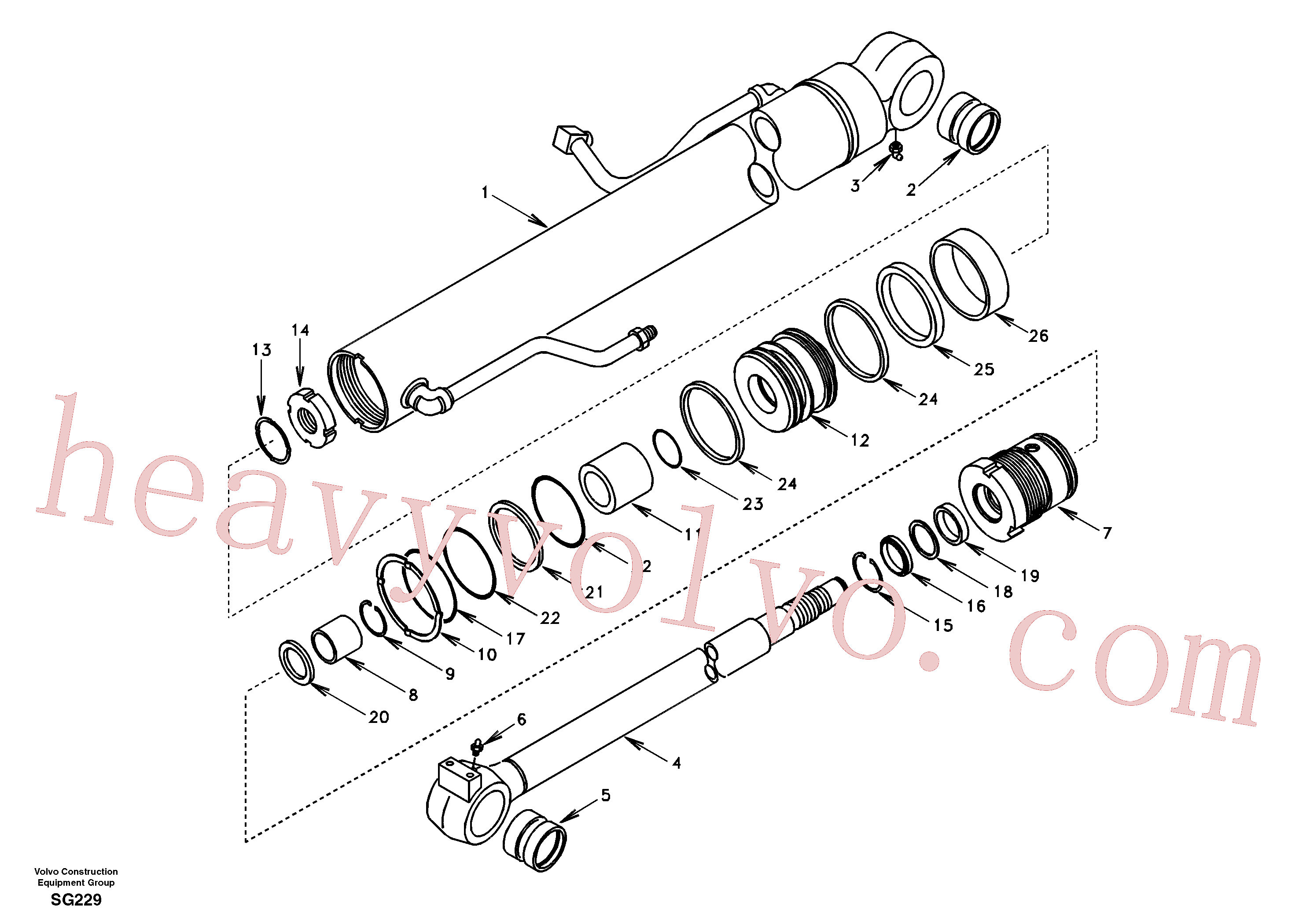 SA9568-01050 for Volvo Boom cylinder(SG229 assembly)