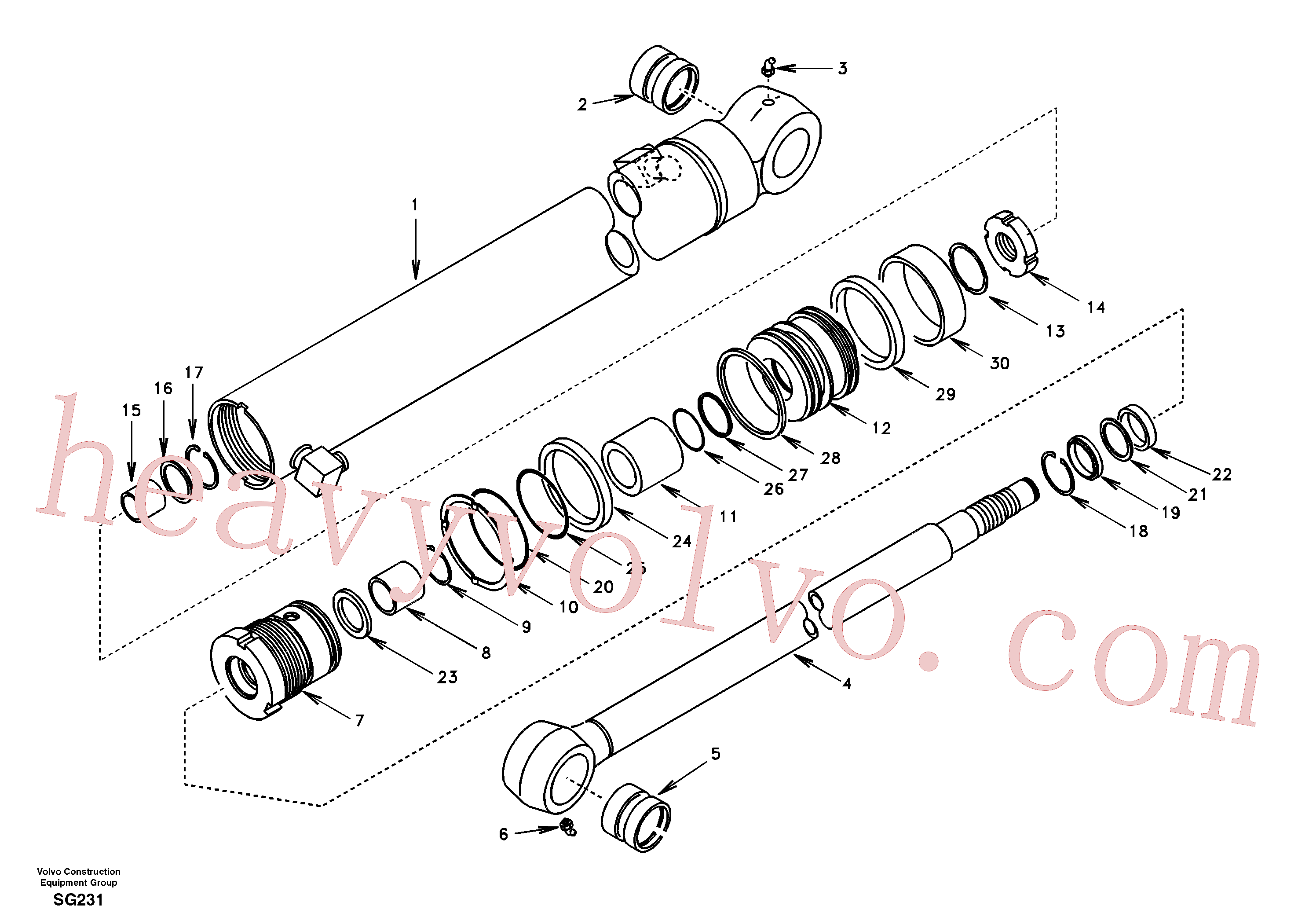 SA9568-00900 for Volvo Dipper arm cylinder(SG231 assembly)