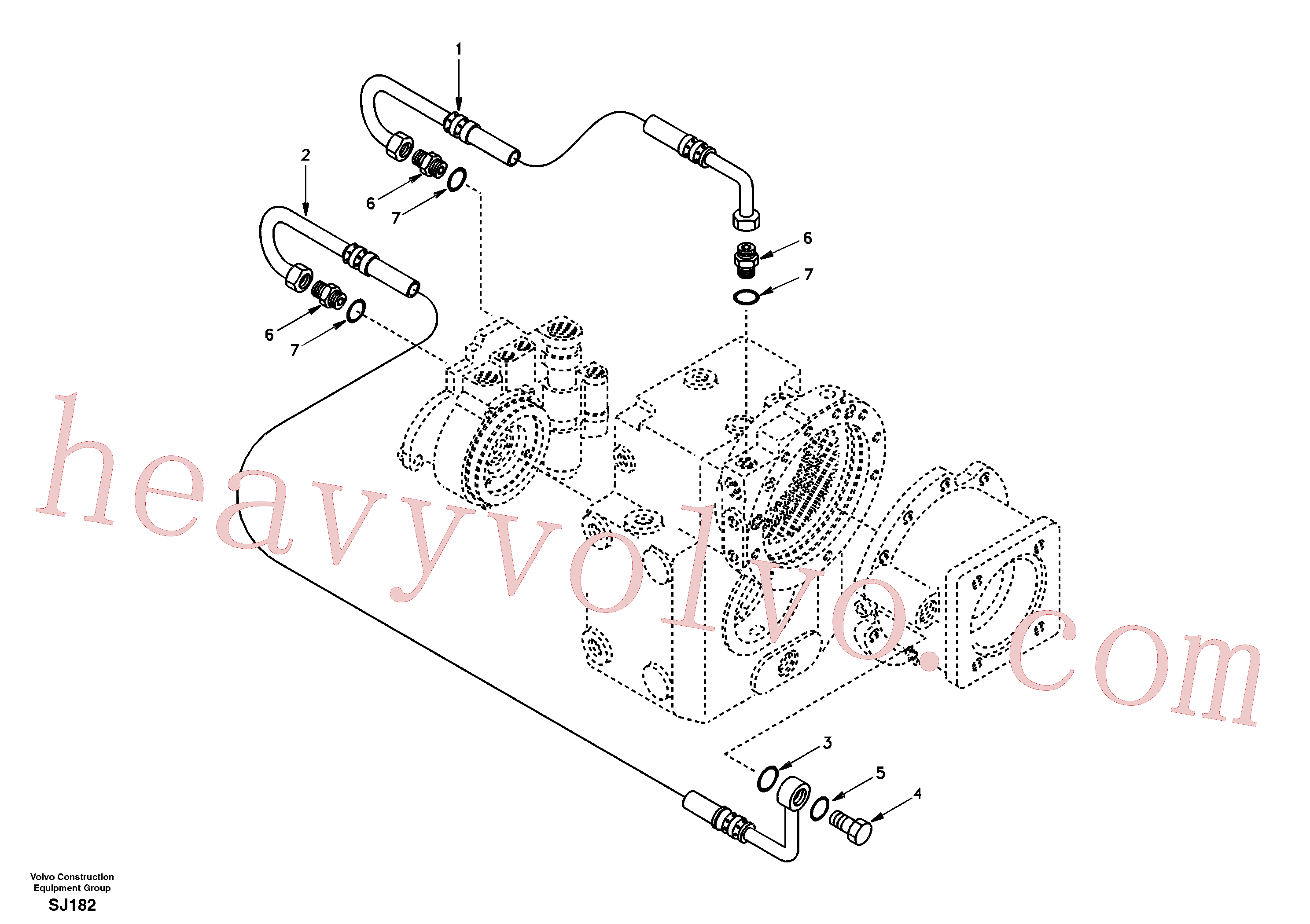 SA8220-05610 for Volvo Oil pipe(SJ182 assembly)