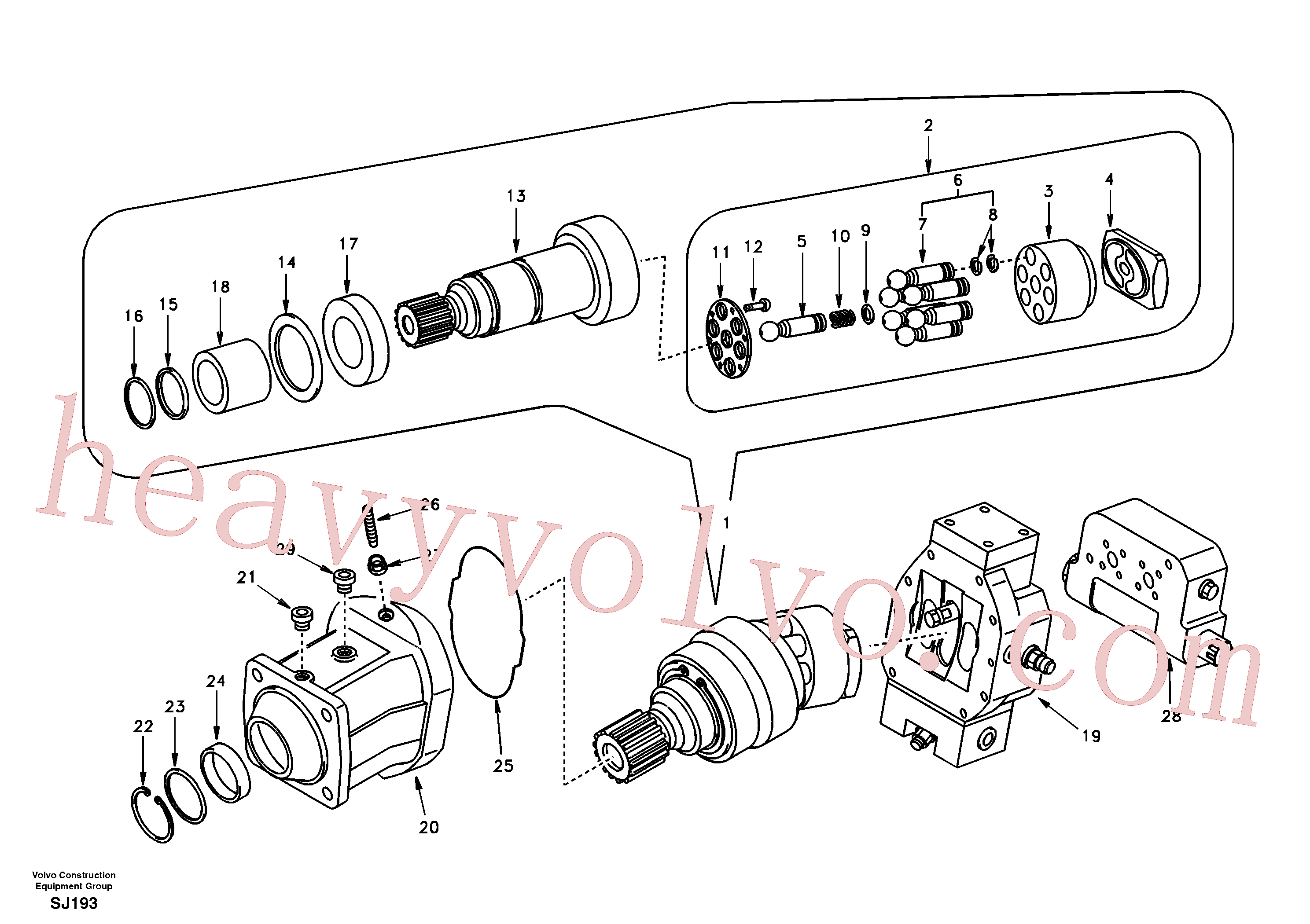 SA8230-29870 for Volvo Travel motor(SJ193 assembly)