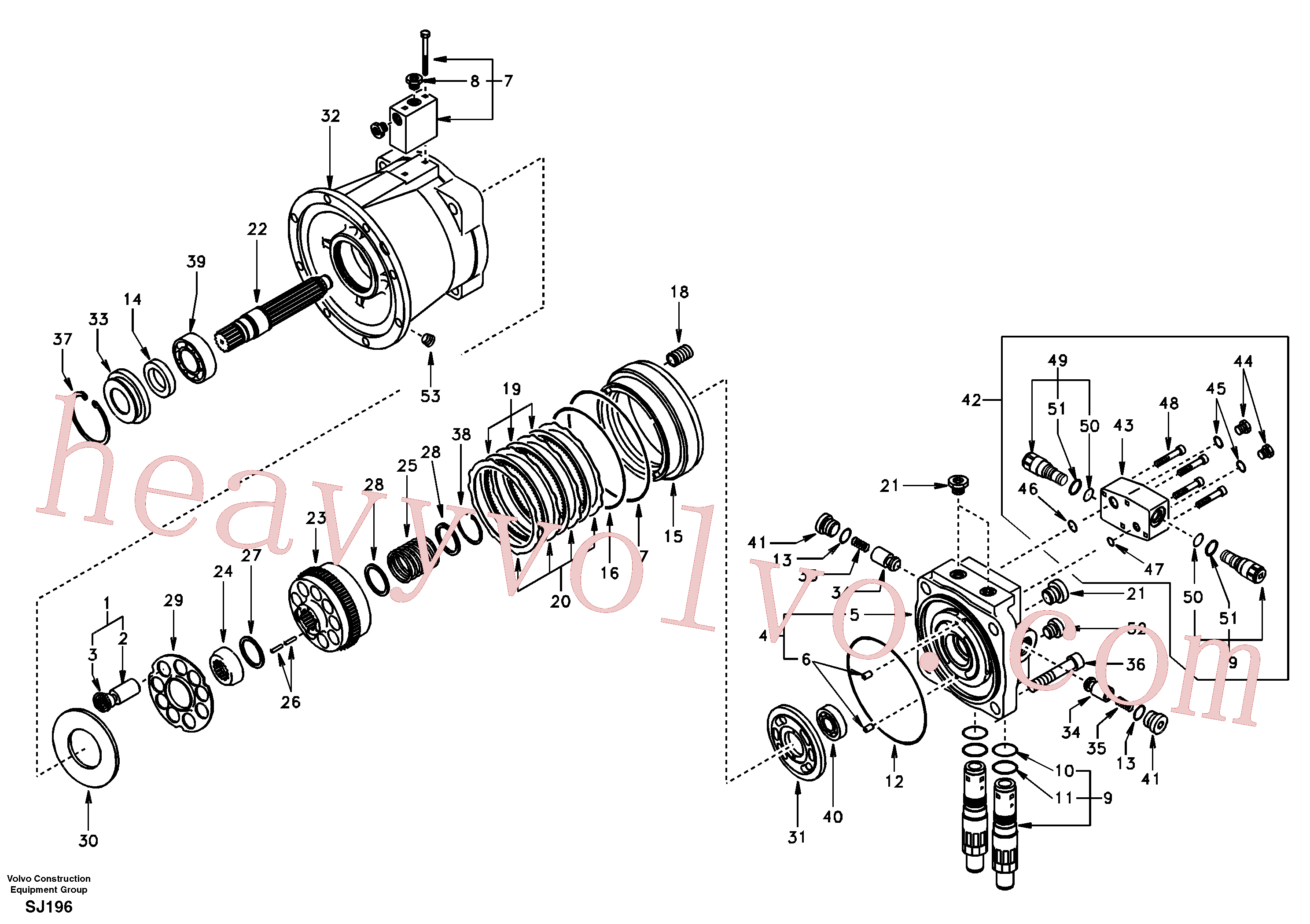 SA8230-26350 for Volvo Swing motor(SJ196 assembly)